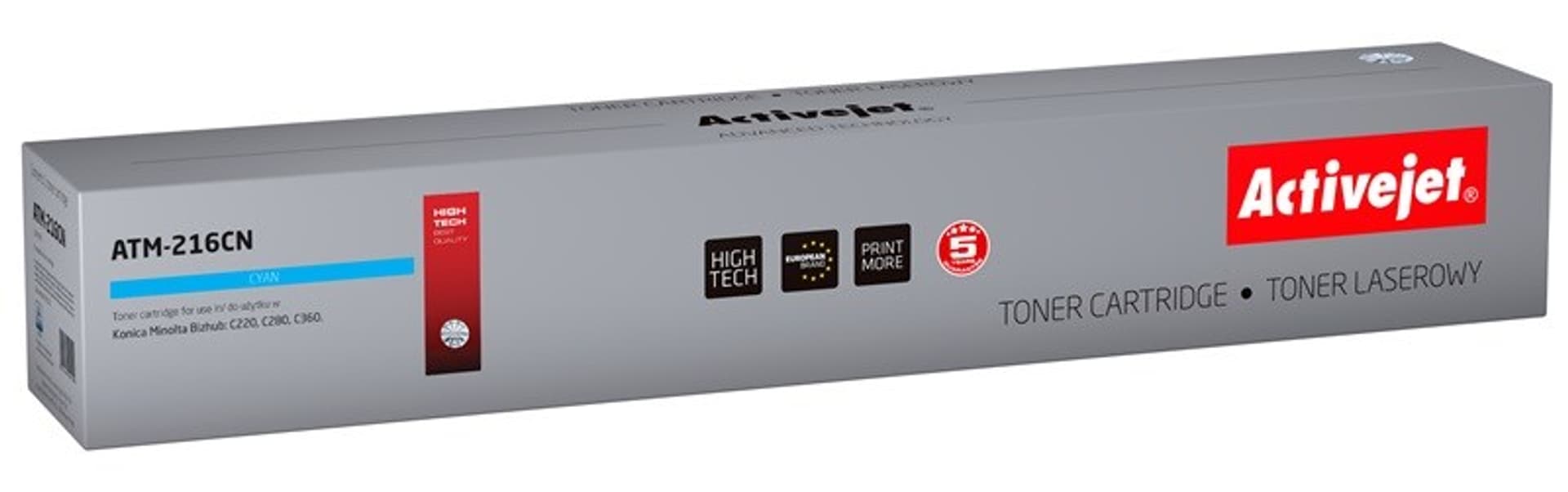 

Toner Activejet ATM-216CN (zamiennik Konica Minolta TN216C; Supreme; 26000 stron; niebieski)