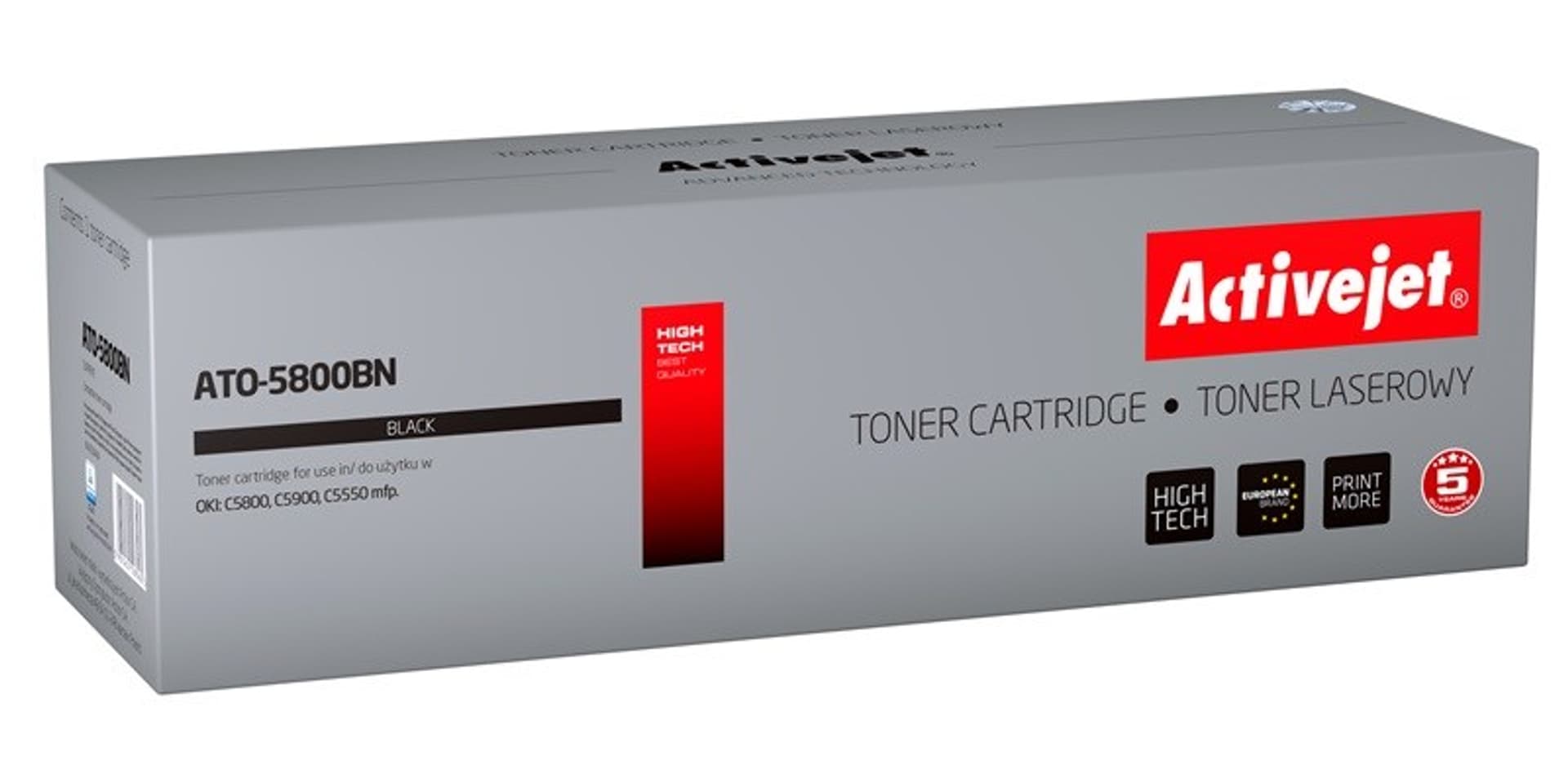 

Toner Activejet ATO-5800BN (zamiennik OKI 43324424; Supreme; 6000 stron; czarny)