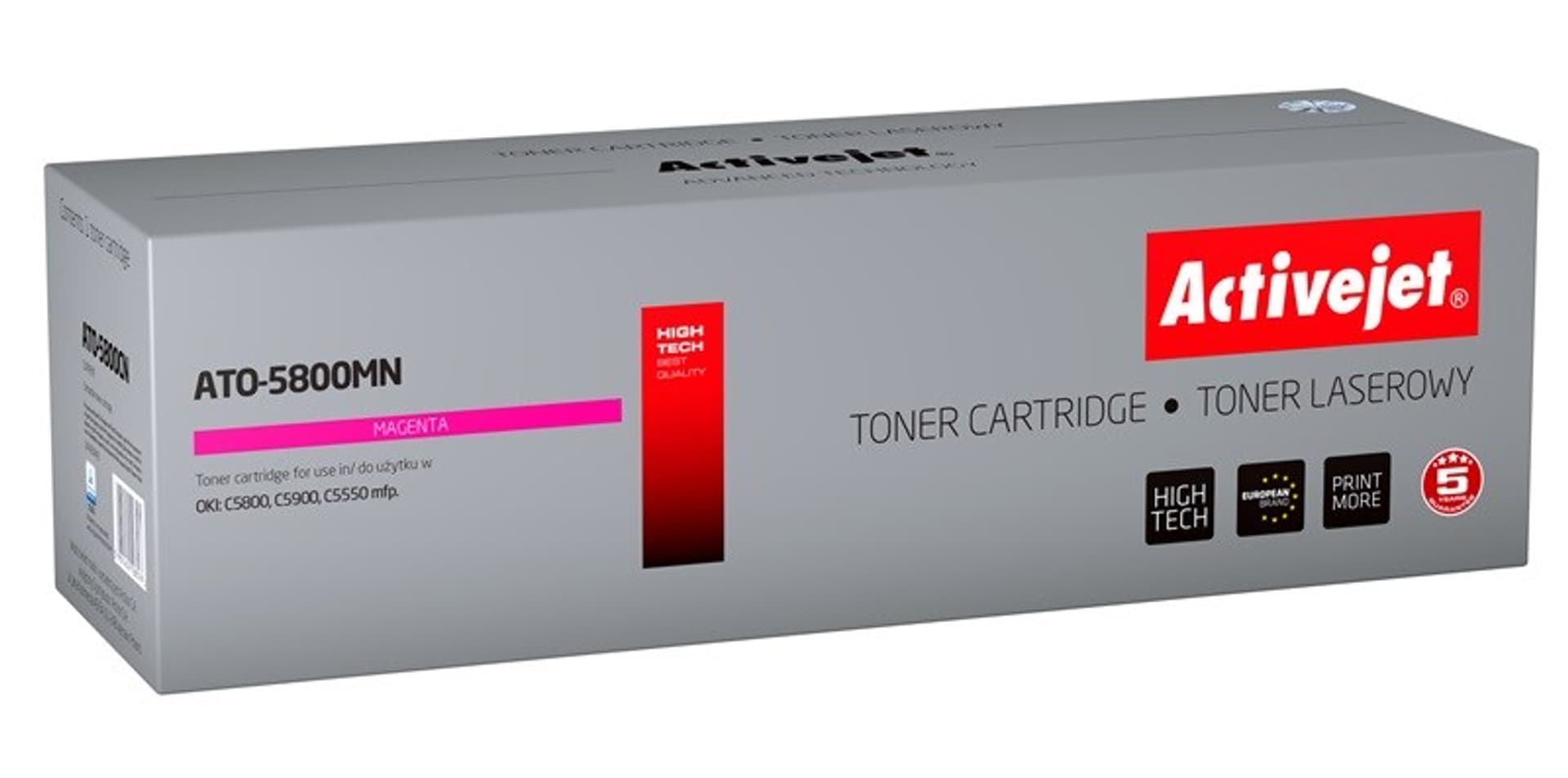

Toner Activejet ATO-5800MN (zamiennik OKI 43324422; Supreme; 5000 stron; czerwony)