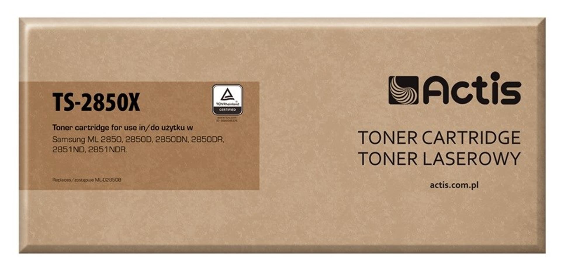 

Toner ACTIS TS-2850X (zamiennik Samsung ML-D2850B; Standard; 5000 stron; czarny)