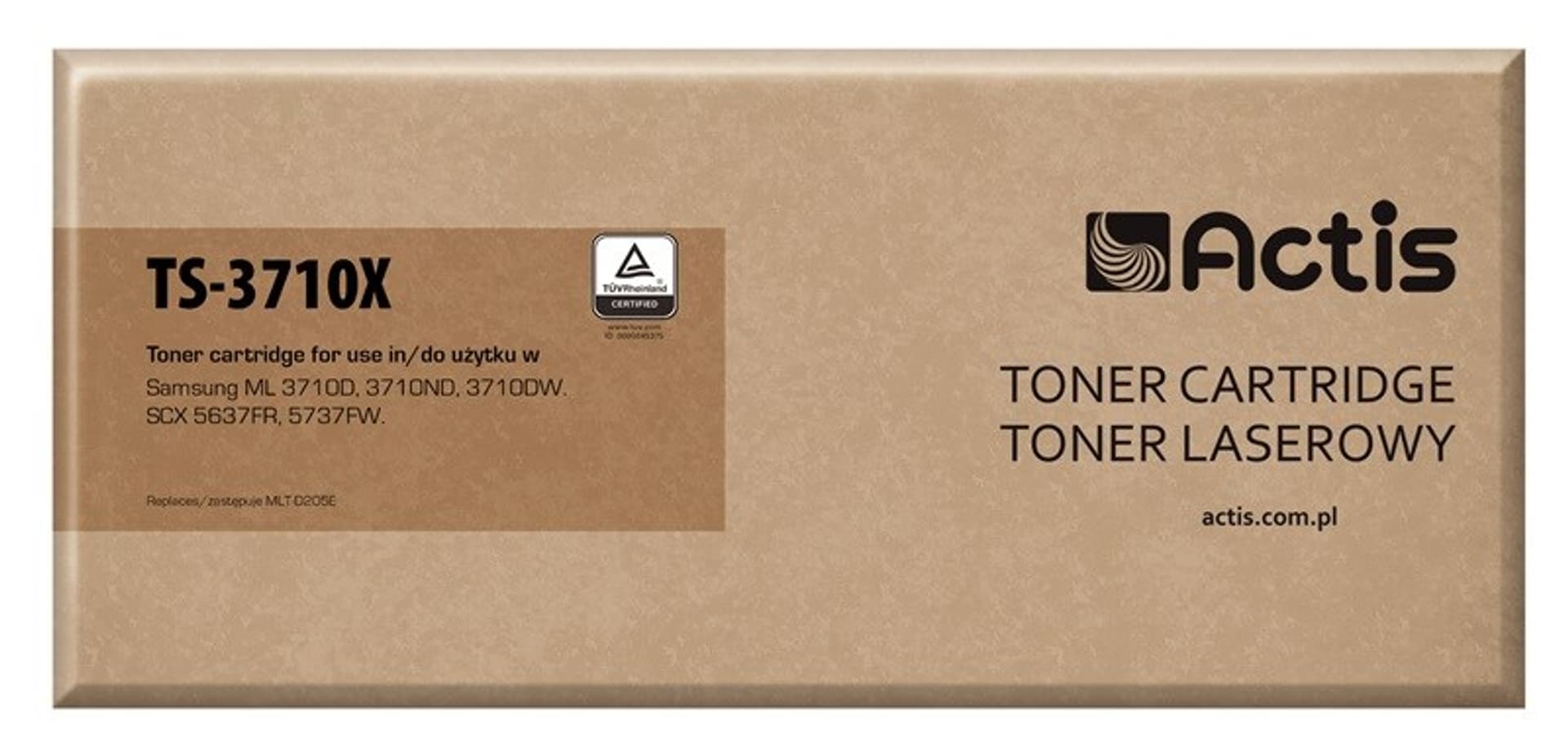 

Toner ACTIS TS-3710X (zamiennik Samsung MLT-D205E; Standard; 10000 stron; czarny)