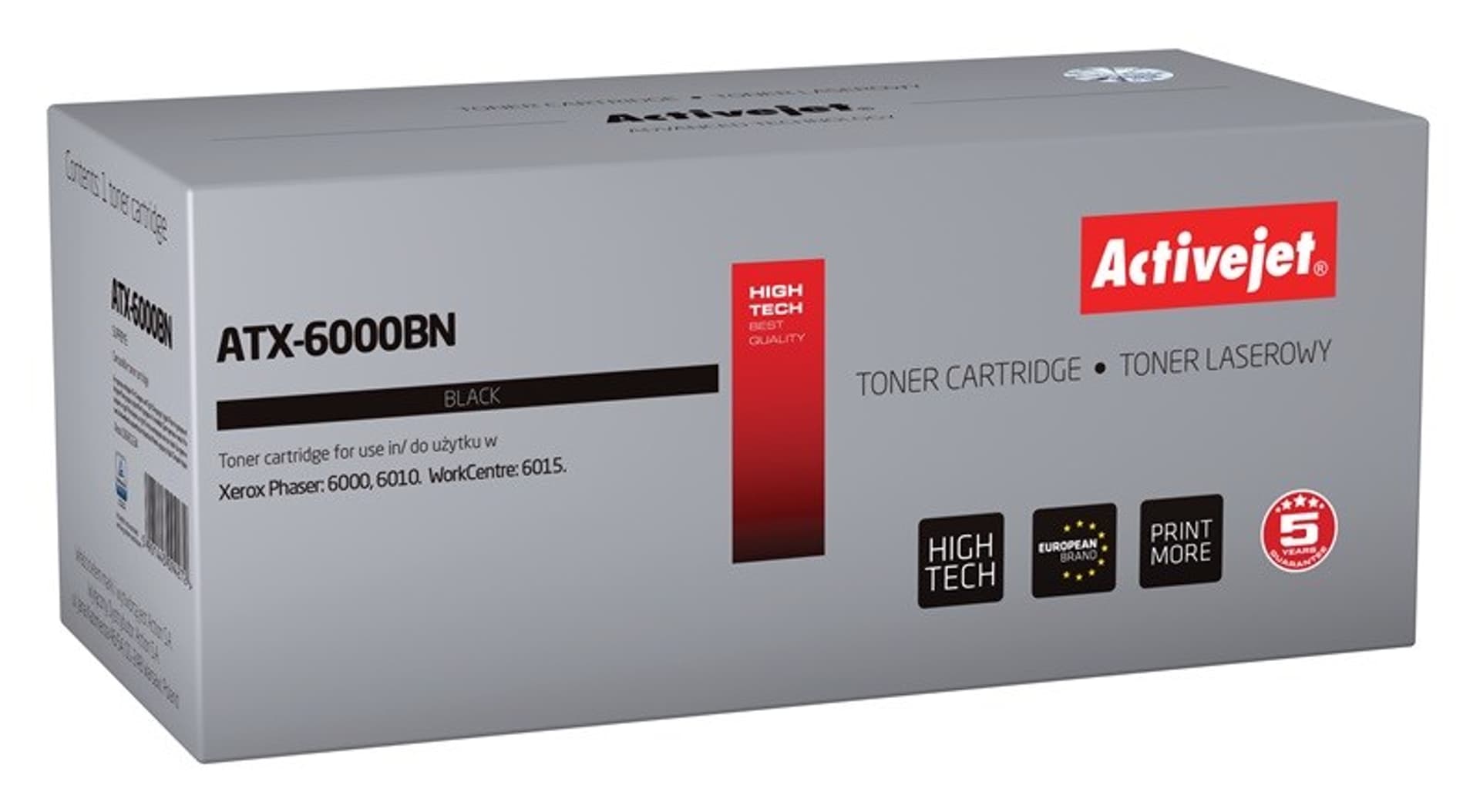 

Activejet Toner ATX-6000BN (zamiennik Xerox 106R01634; Supreme; 2000 stron; czarny)