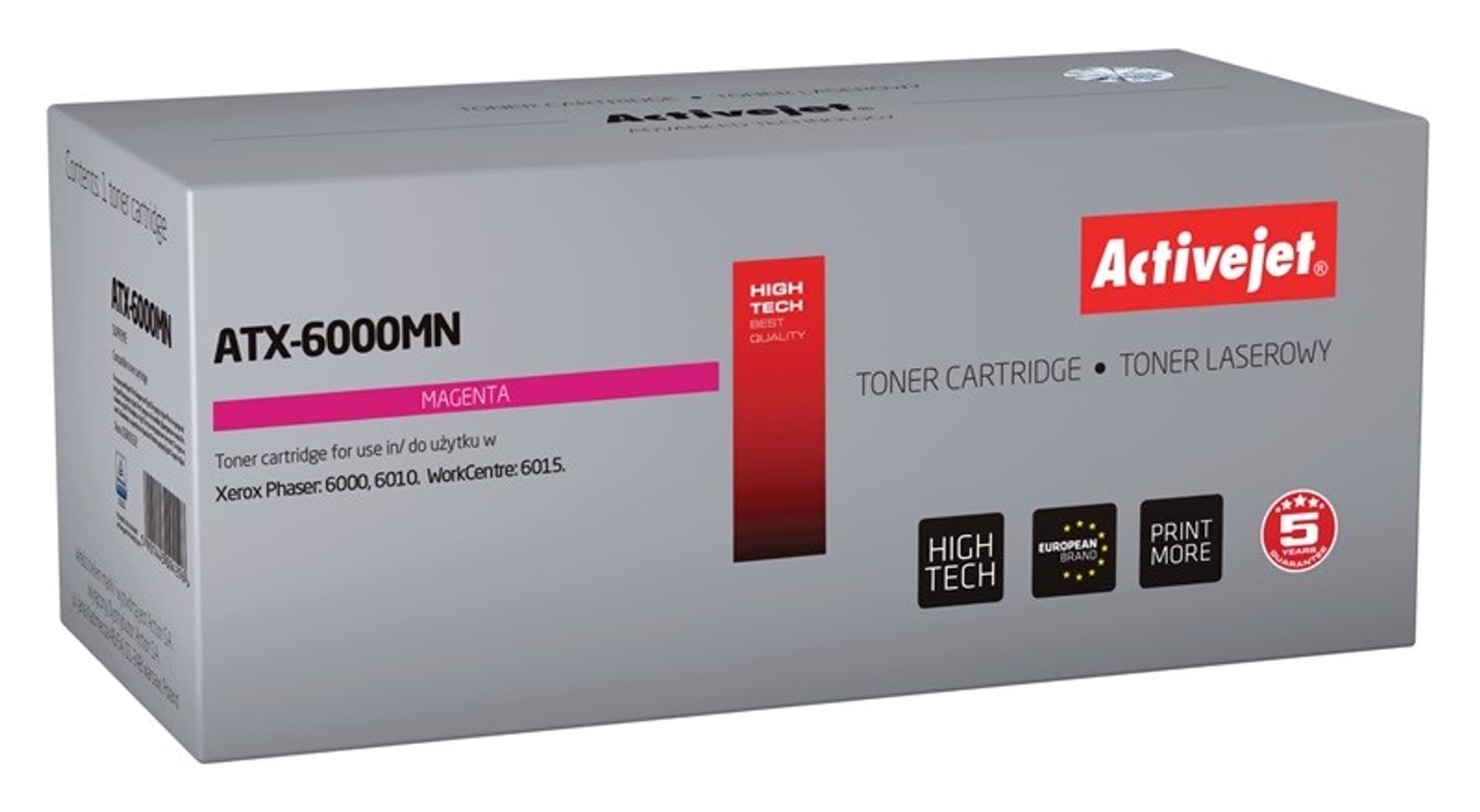 

Activejet Toner ATX-6000MN (zamiennik Xerox 106R01632; Supreme; 1000 stron; czerwony)