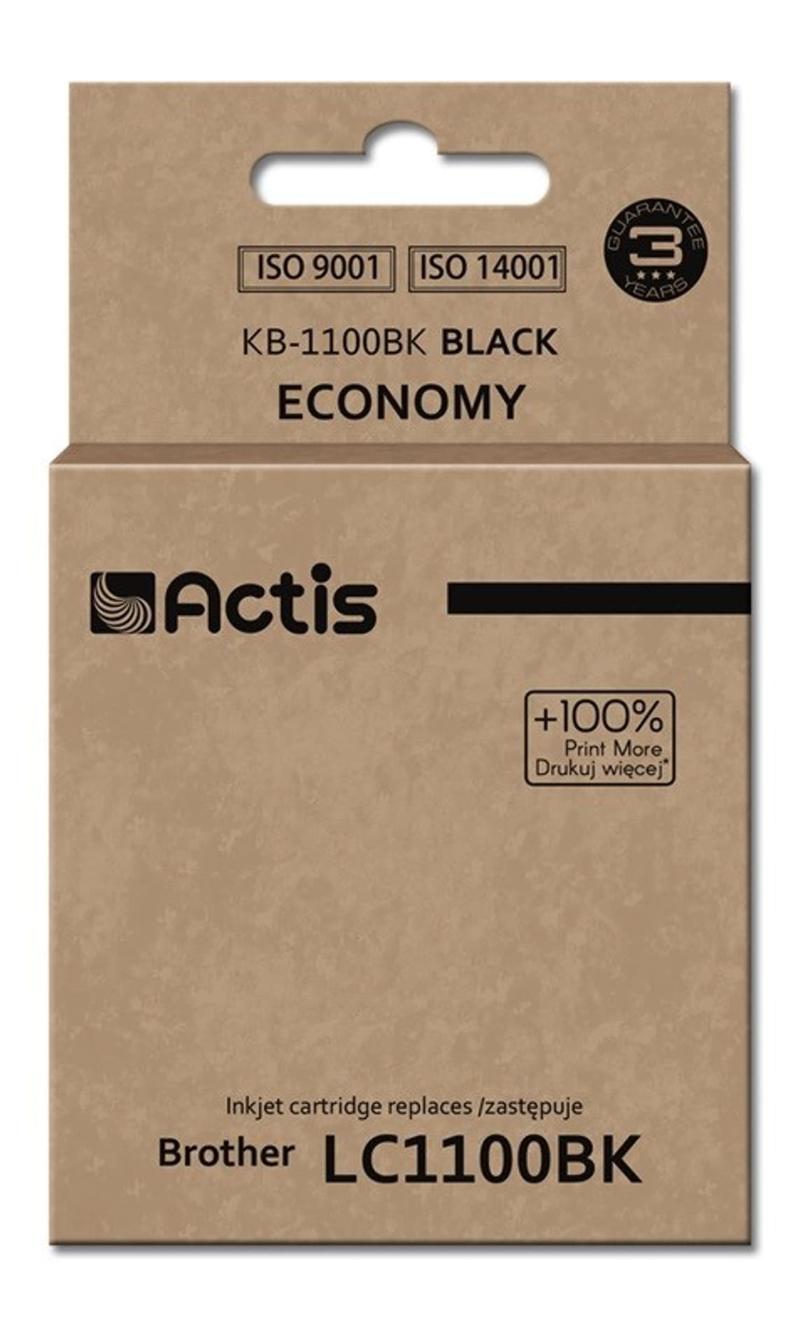 

Tusz ACTIS KB-1100Bk (zamiennik Brother LC1100BK/980BK; Standard; 28 ml; czarny)