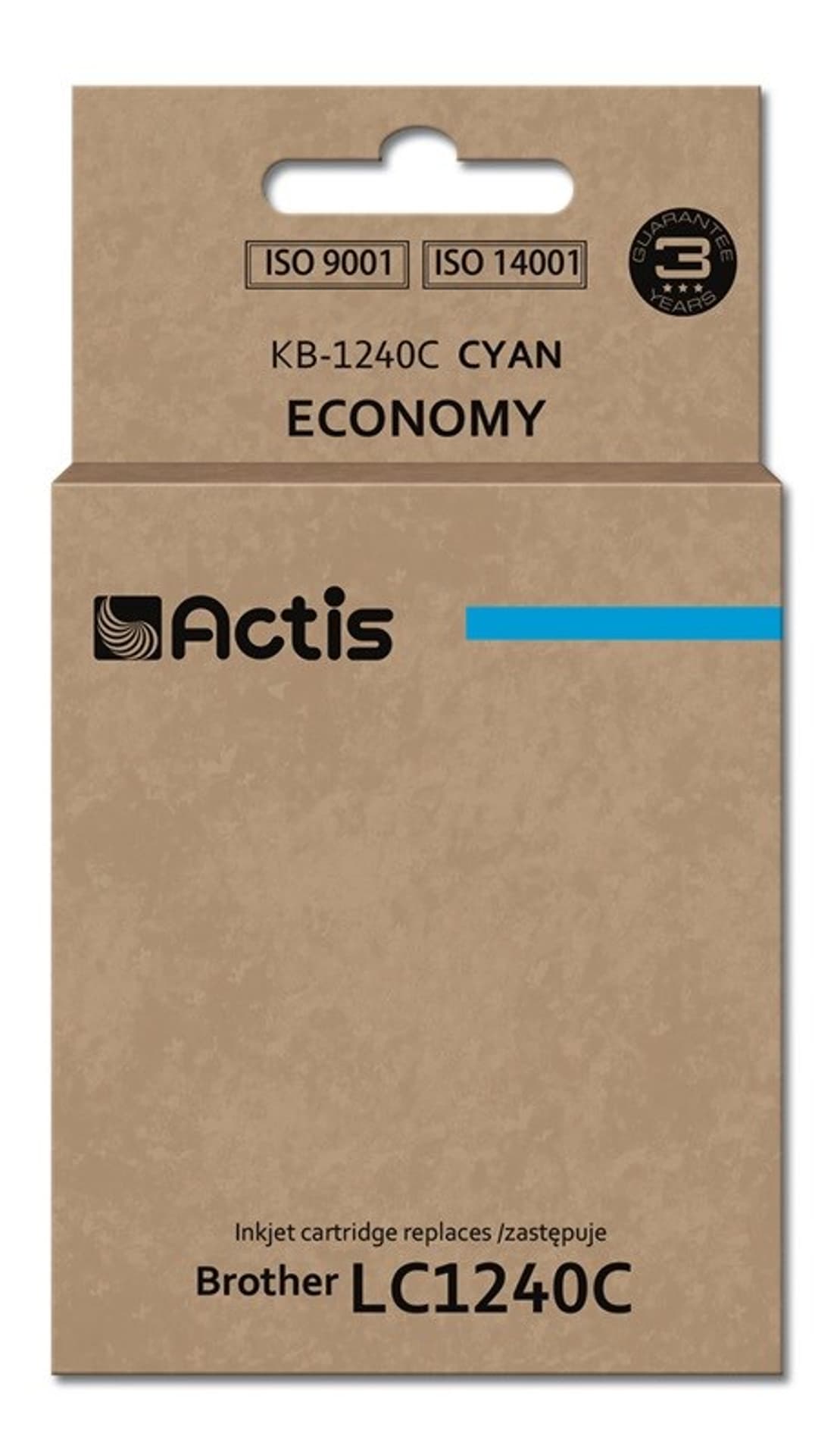 

Tusz ACTIS KB-1240C (zamiennik Brother LC1240C/LC1220C; Standard; 19 ml; niebieski)