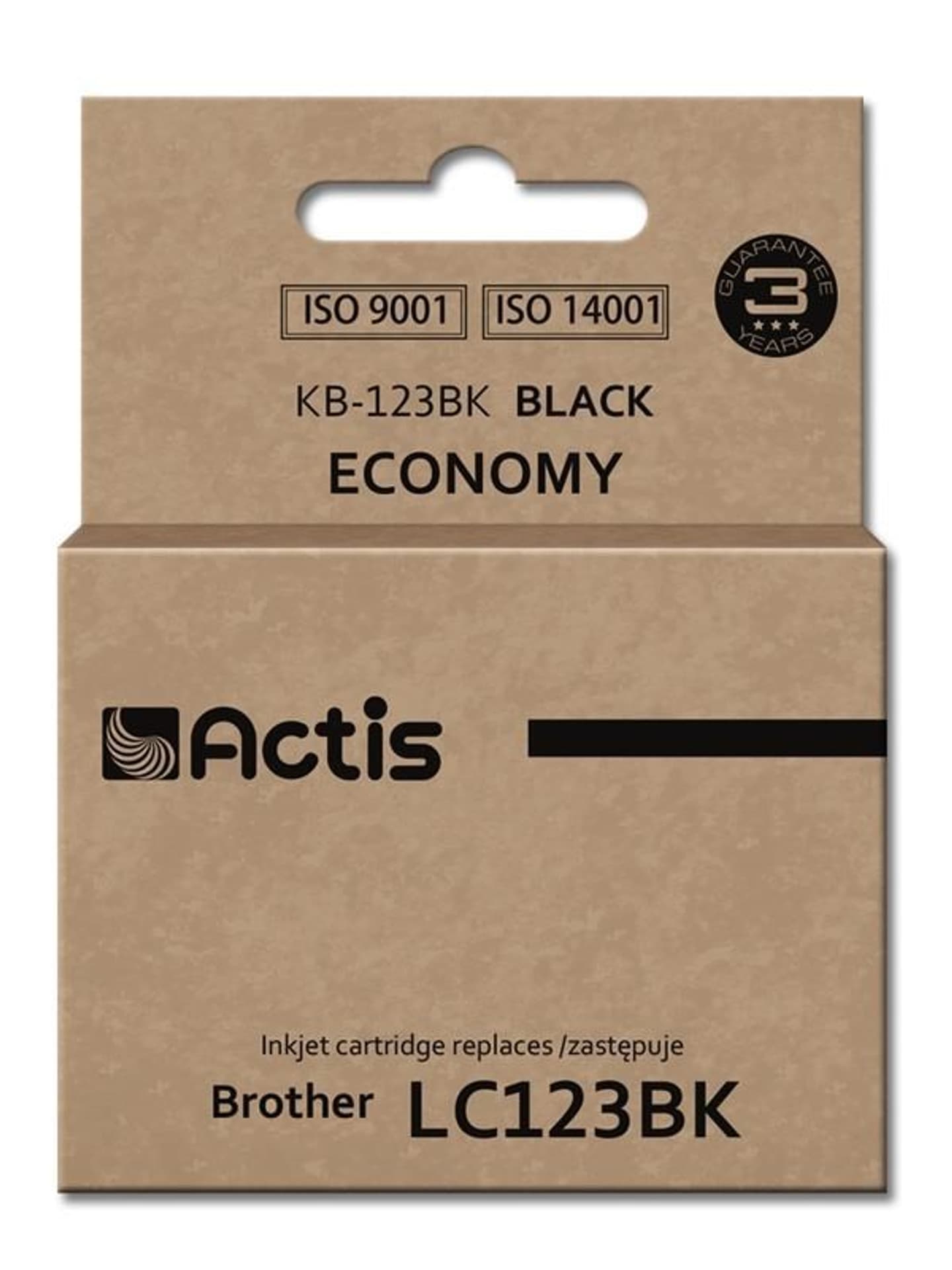 

Tusz ACTIS KB-123Bk (zamiennik Brother LC123BK/LC121BK; Standard; 15 ml; czarny)