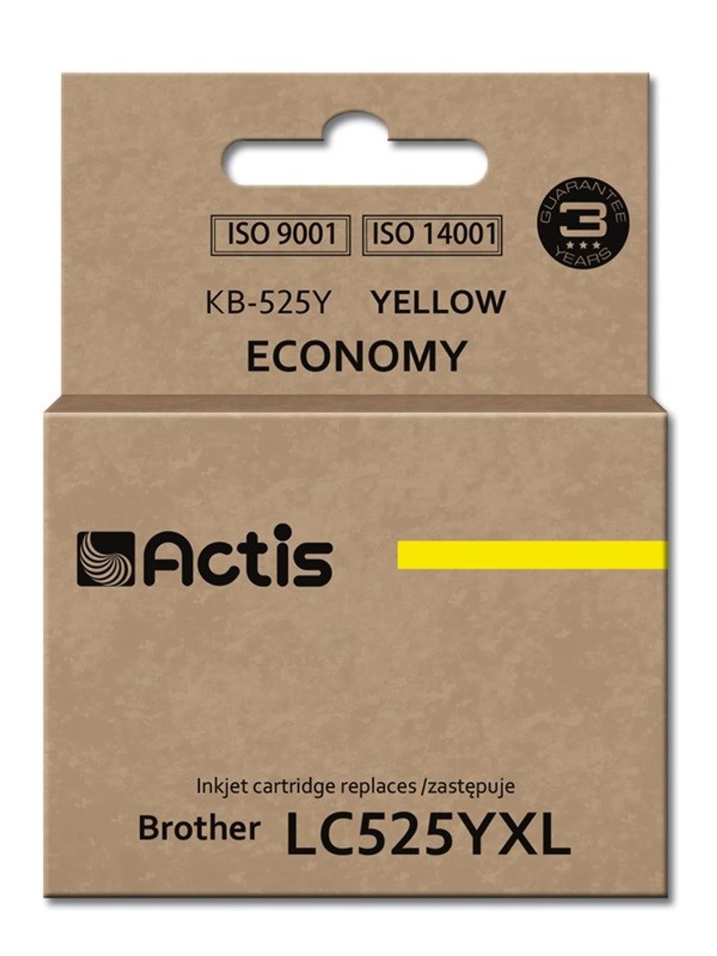 

Tusz ACTIS KB-525Y (zamiennik Brother LC525Y; Standard; 15 ml; żółty)