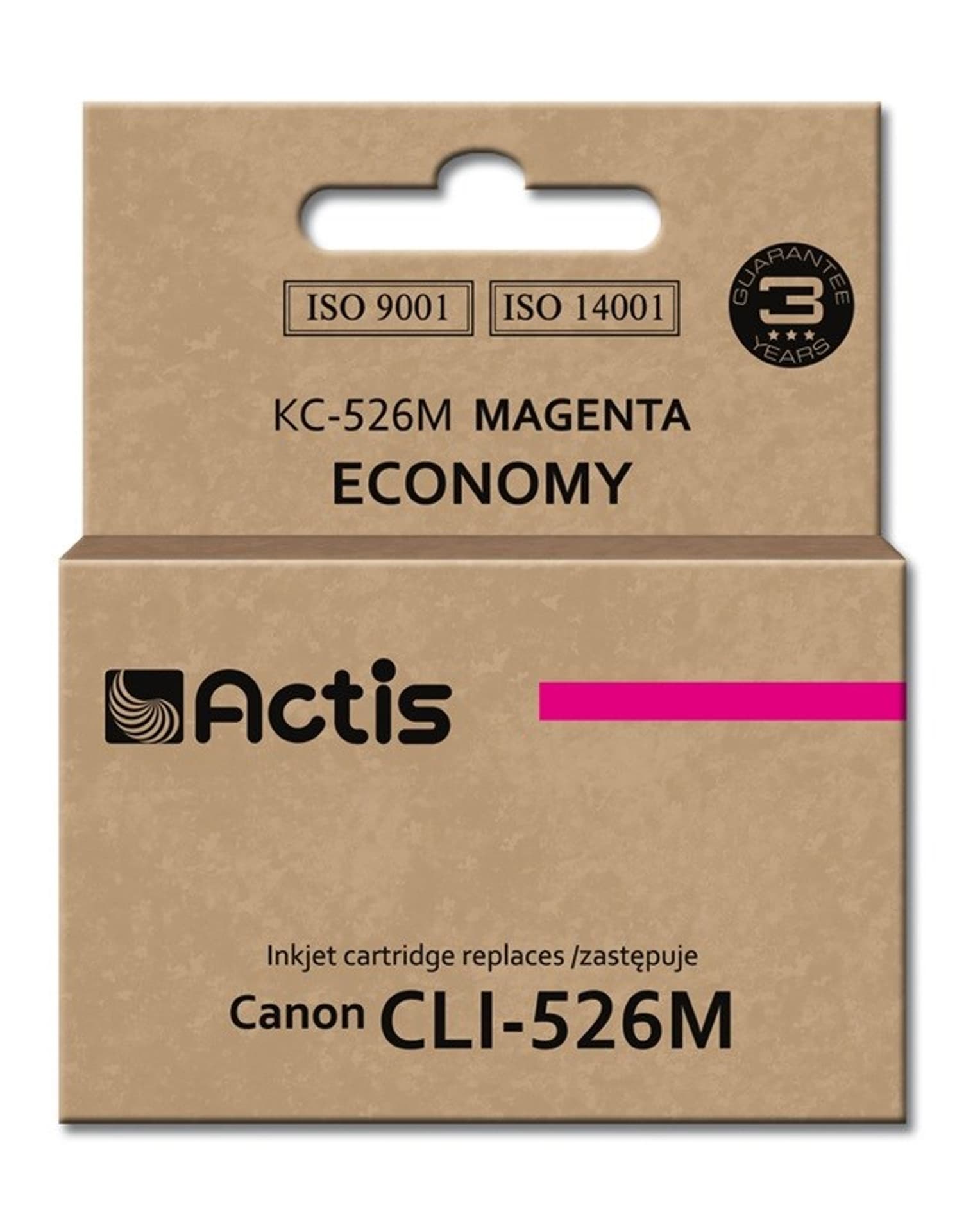 

Tusz ACTIS KC-526M (zamiennik Canon CLI-526M; Standard; 10 ml; czerwony)