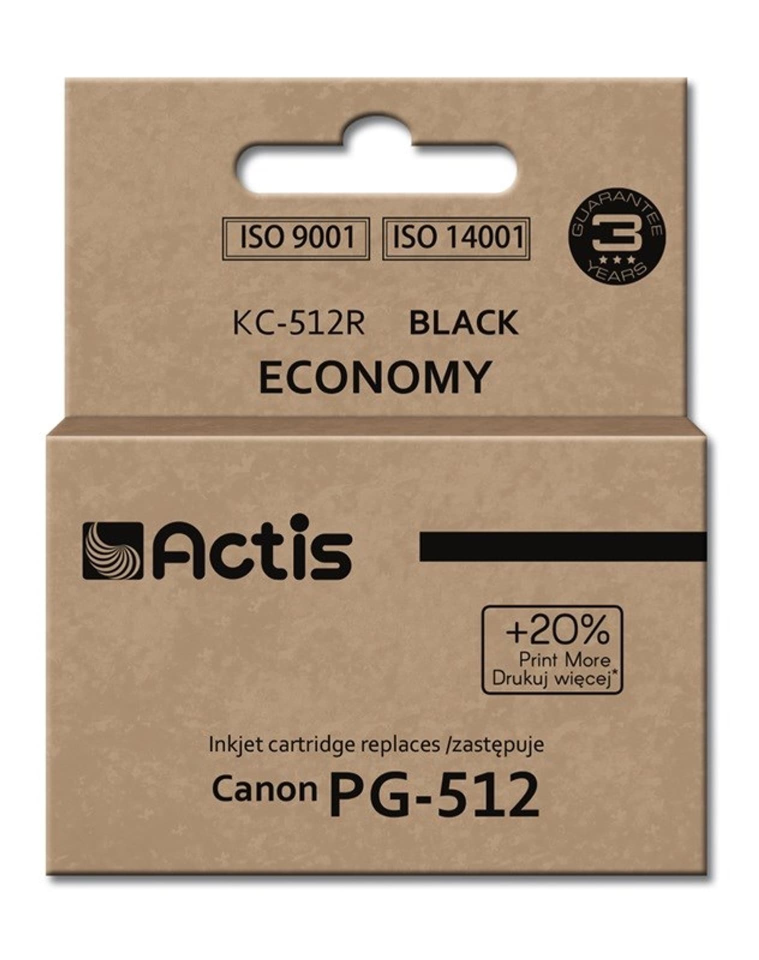 

Tusz ACTIS KC-512R (zamiennik Canon PG-512; Standard; 15 ml; czarny)