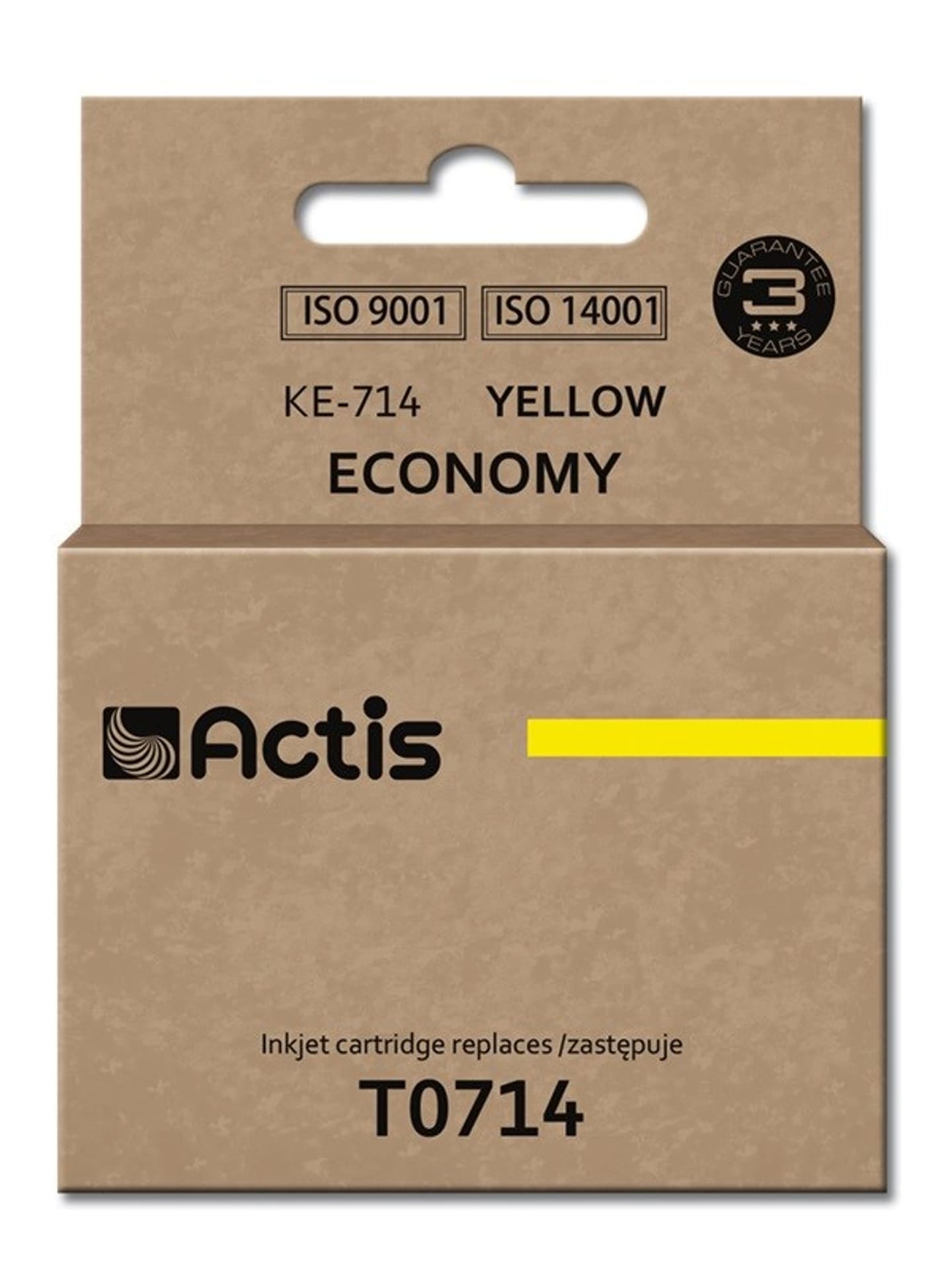 

Tusz ACTIS KE-714 (zamiennik Epson T0714, T0894, T1004; Standard; 13.5 ml; żółty)