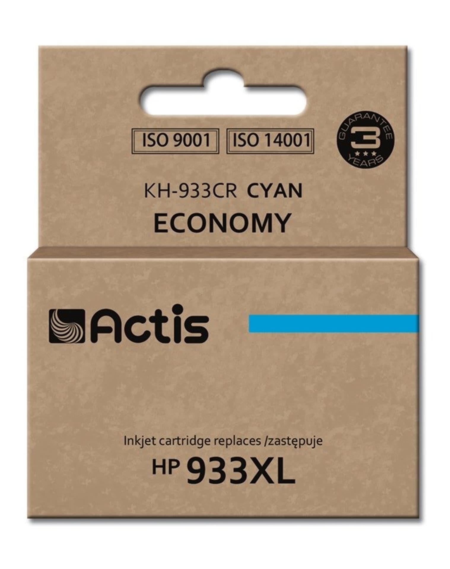 

Tusz ACTIS KH-933CR (zamiennik HP 933XL CN054AE; Standard; 13 ml; niebieski)