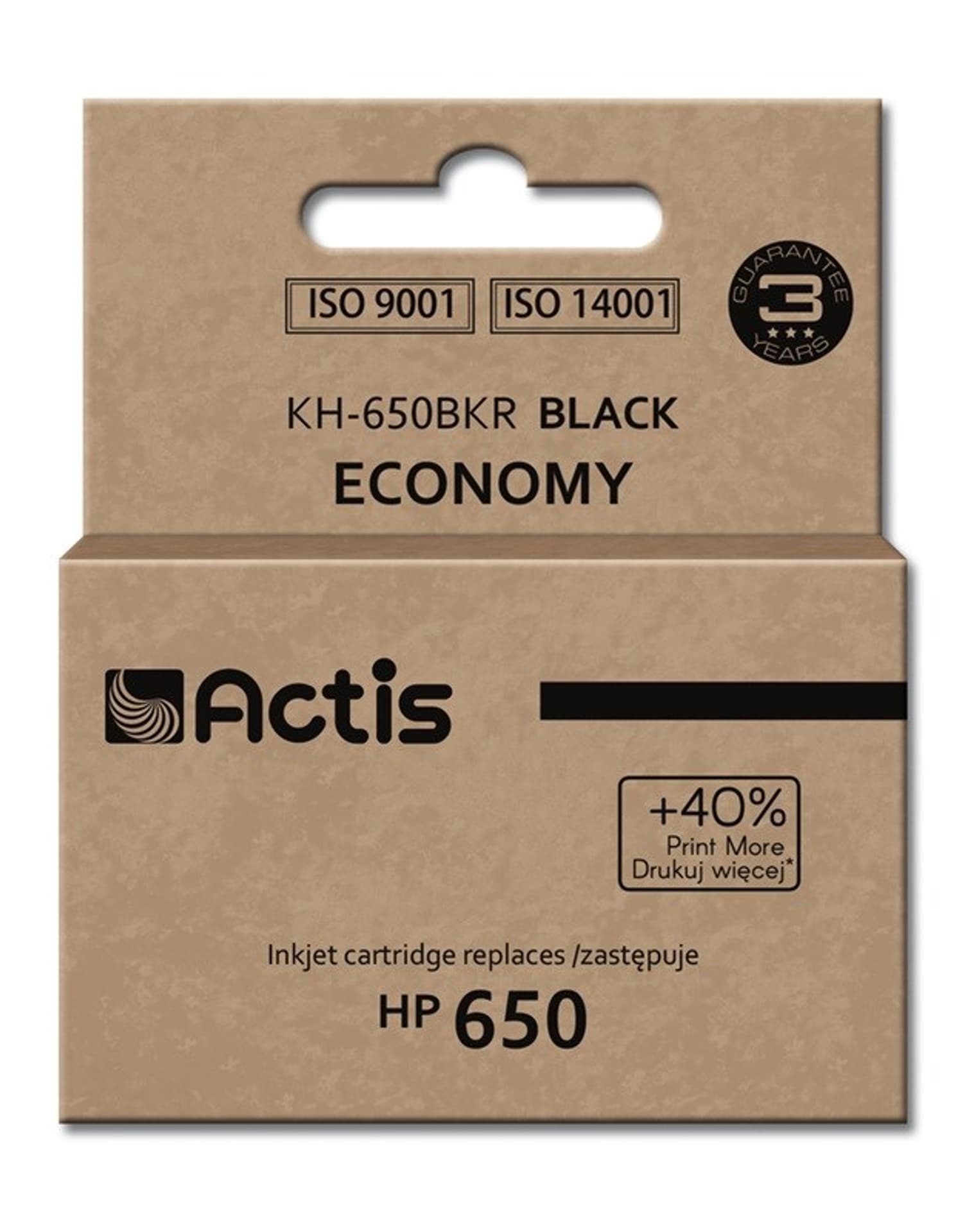 

Tusz ACTIS KH-650BKR (zamiennik HP 650 CZ101AE; Standard; 15 ml; czarny)