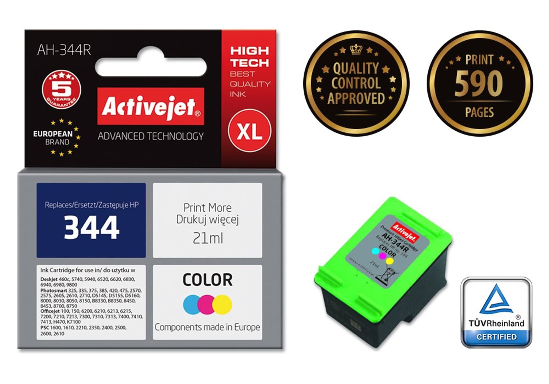 

Tusz Activejet AH-344R (zamiennik HP 344 C9363EE; Premium; 21 ml; kolor)