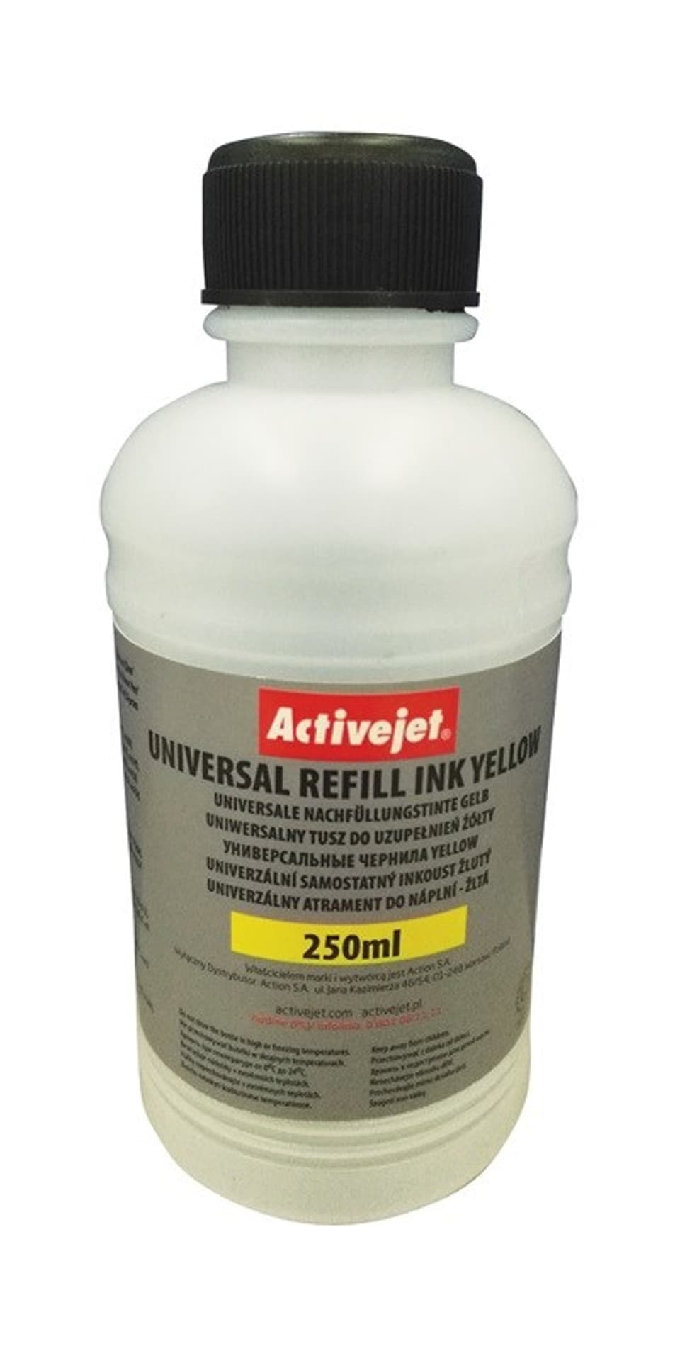 

Activejet URB-250Y Tusz w buteleczkach Zamiennik uniwersalny do drukarek HP, Canon, Epson, Brother; Supreme; 250 ml; żółty.