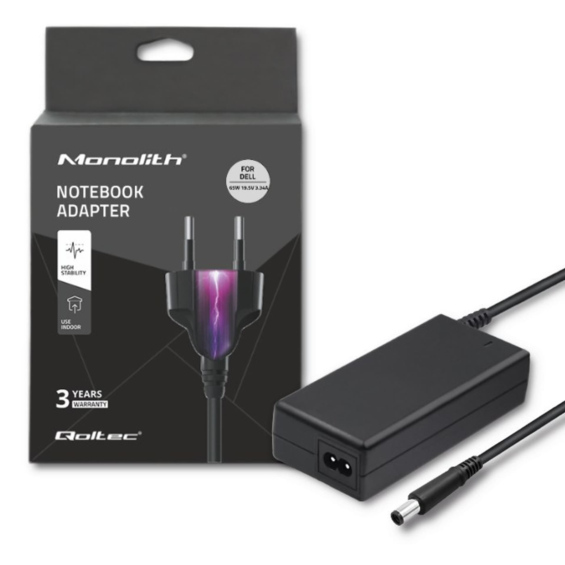 

Zasilacz Qoltec 51519. do notebooka DELL (19,5 V; 3,34 A