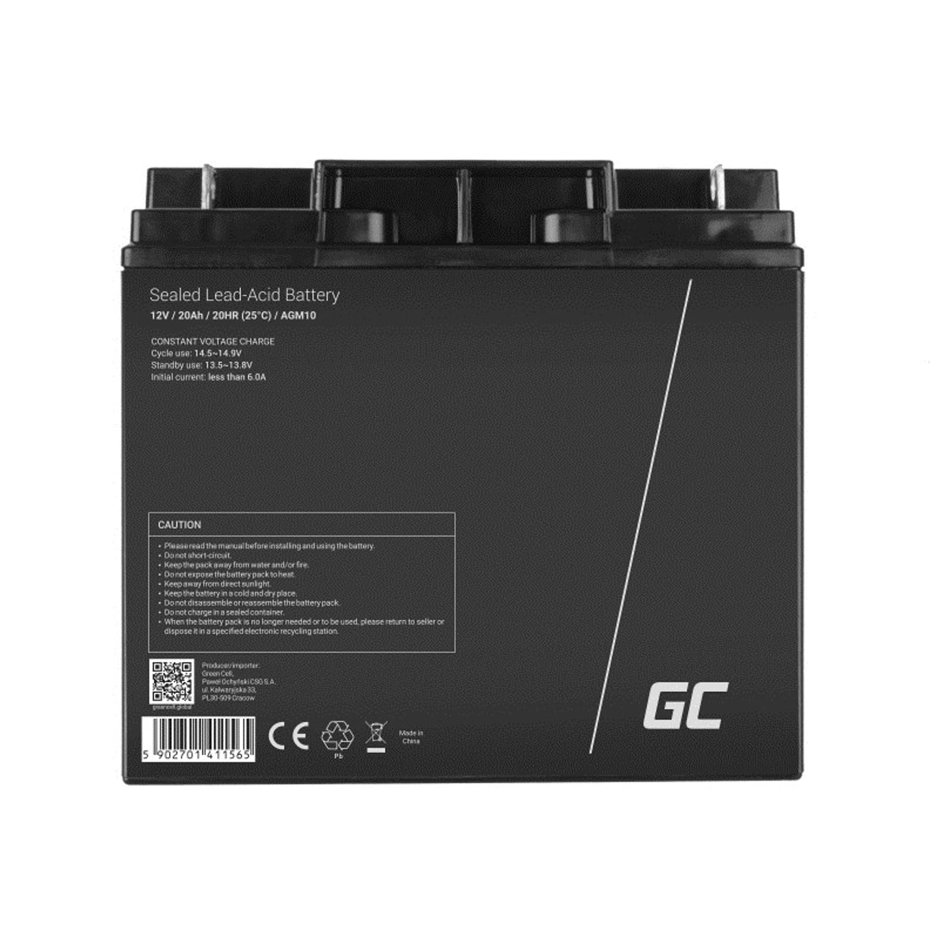 

GREEN CELL AKUMULATOR ŻELOWY AGM10 12V 20AH