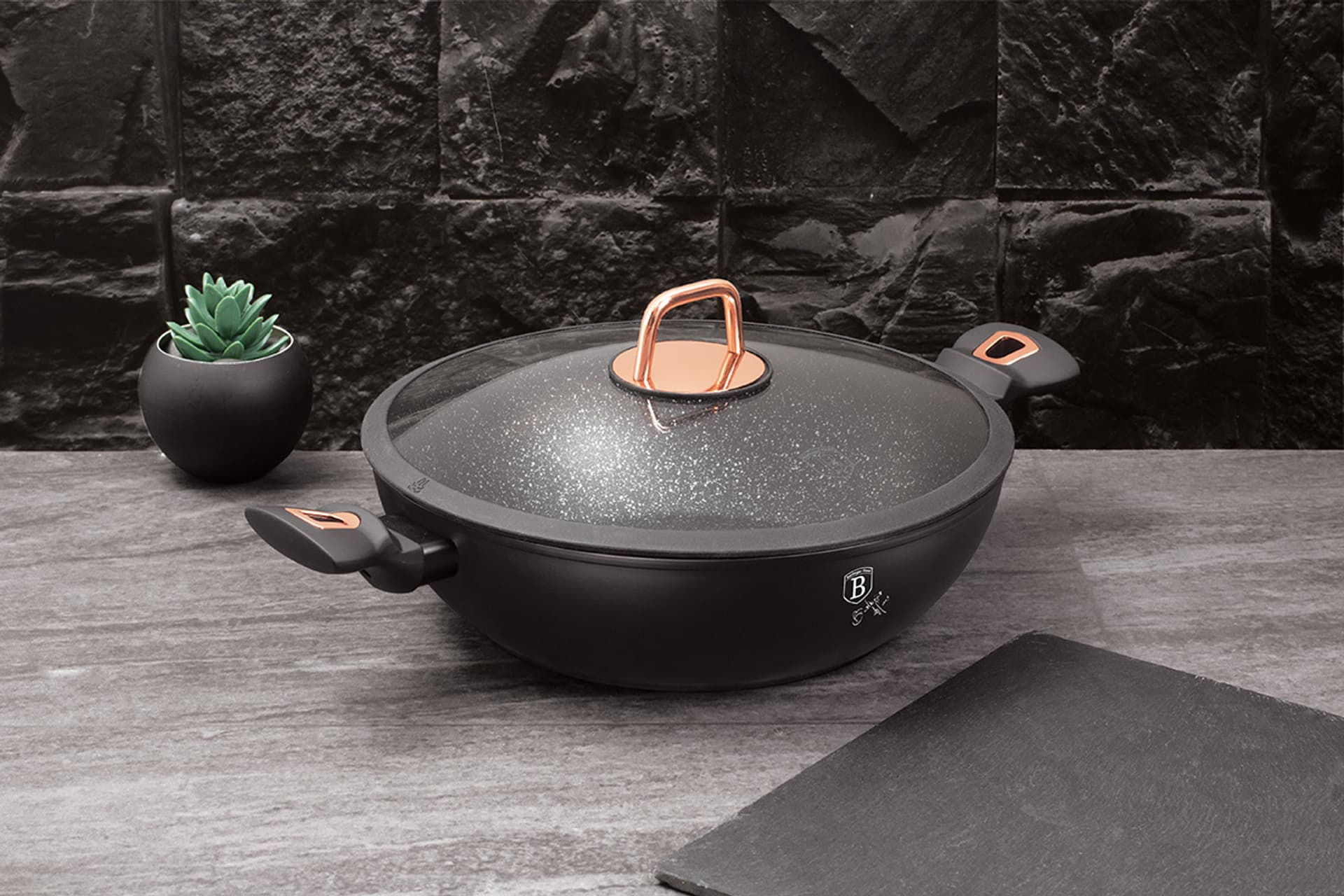 

WOK GRANITOWY 30cm BERLINGER HAUS BH-7112 BLACK ROSE