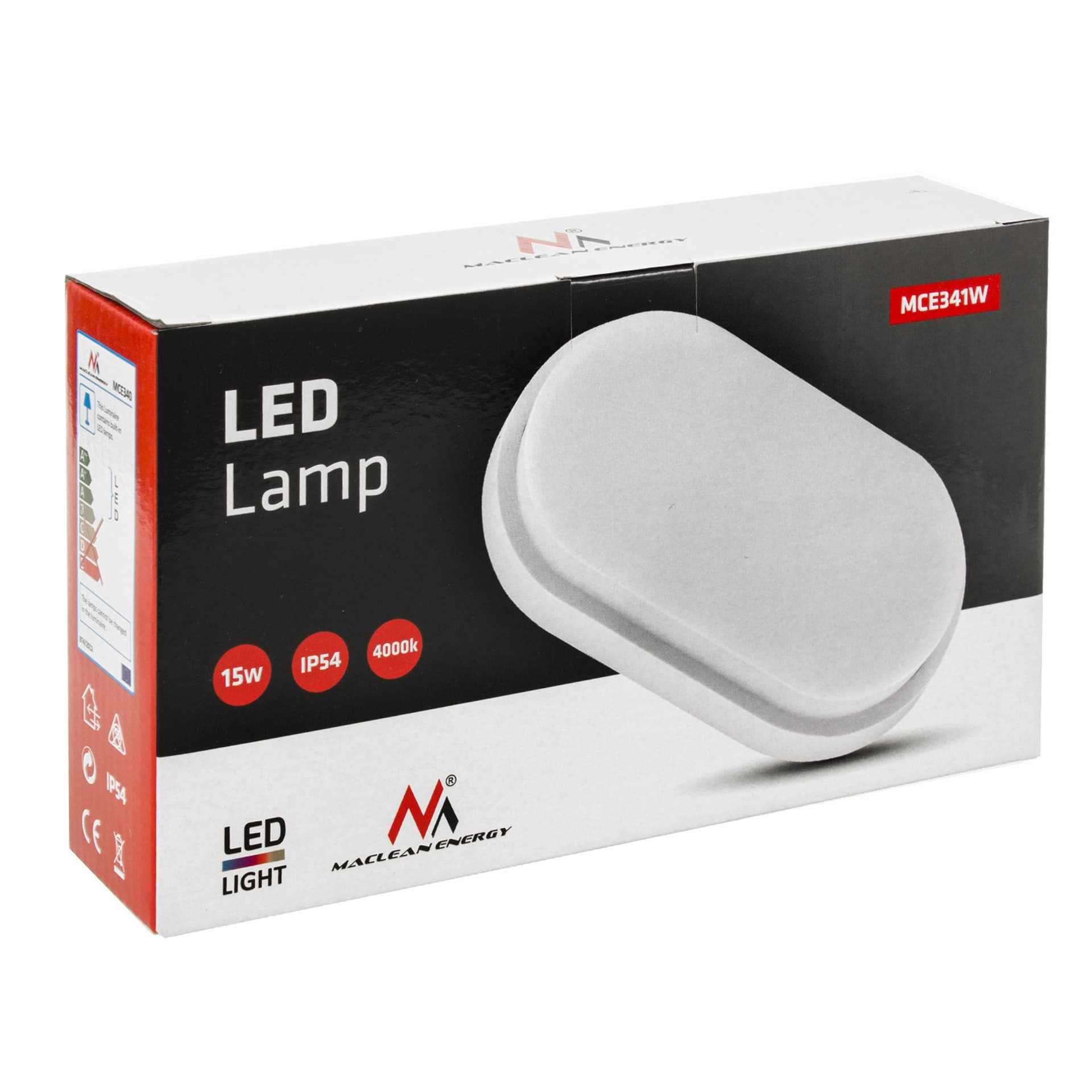 

Lampa LED Maclean, ścienno sufitowa, kolor biały, 1100lm, 15W, IP54 , barwa neutralna (4000K), MCE341 W