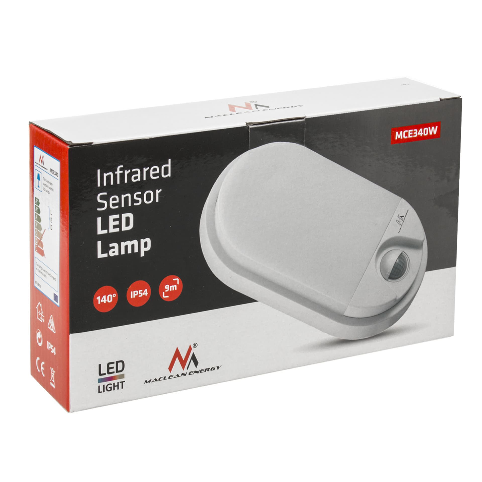 

Lampa LED z czujnikiem ruchu Maclean, na podczerwień, kolor biały, 15W, IP54, barwa naturalna biała (4000K), 1100lm, MCE340 W