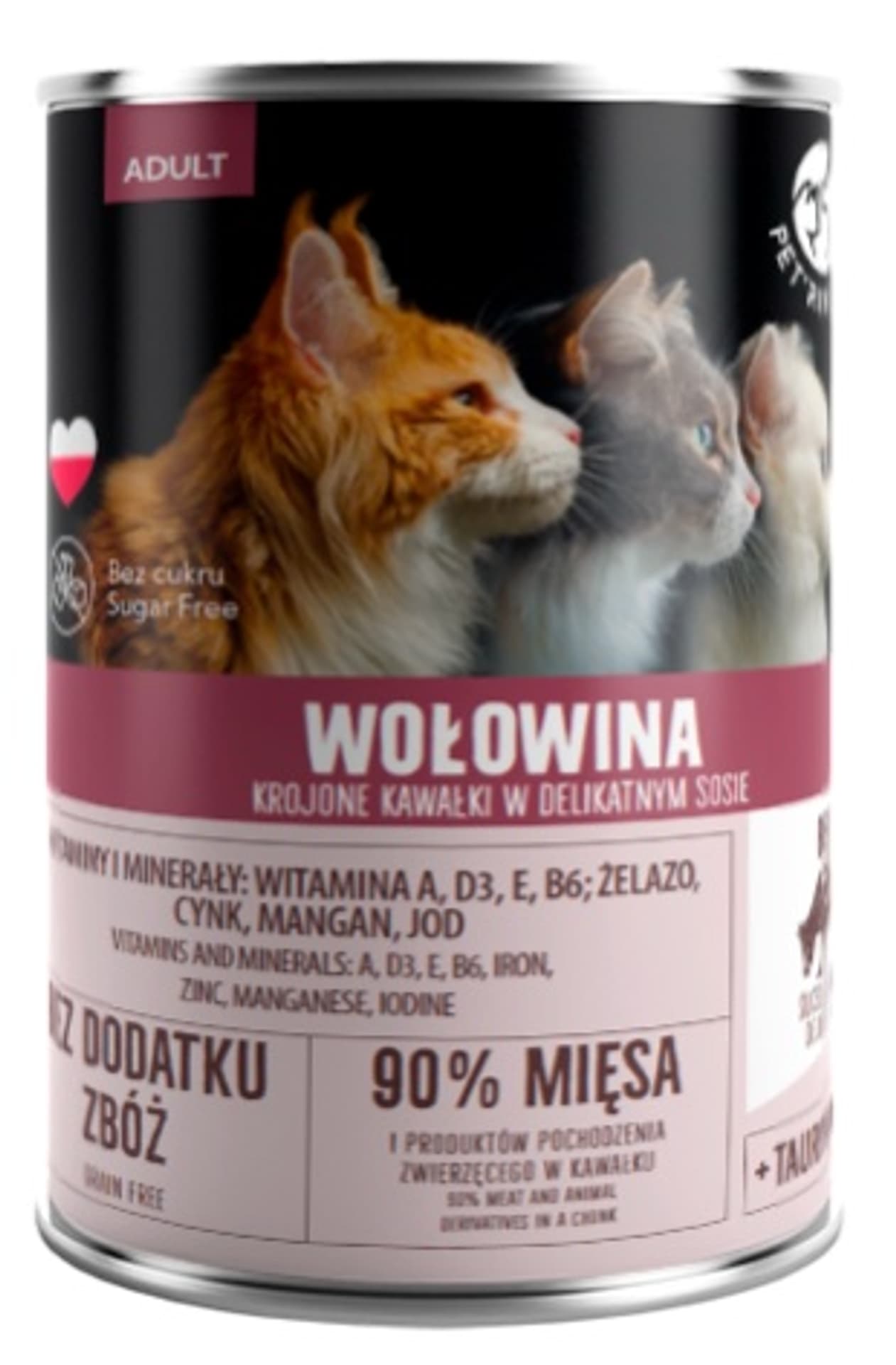 

PETREPUBLIC Kawałki z wołowiną w sosie puszka dla kota 400g
