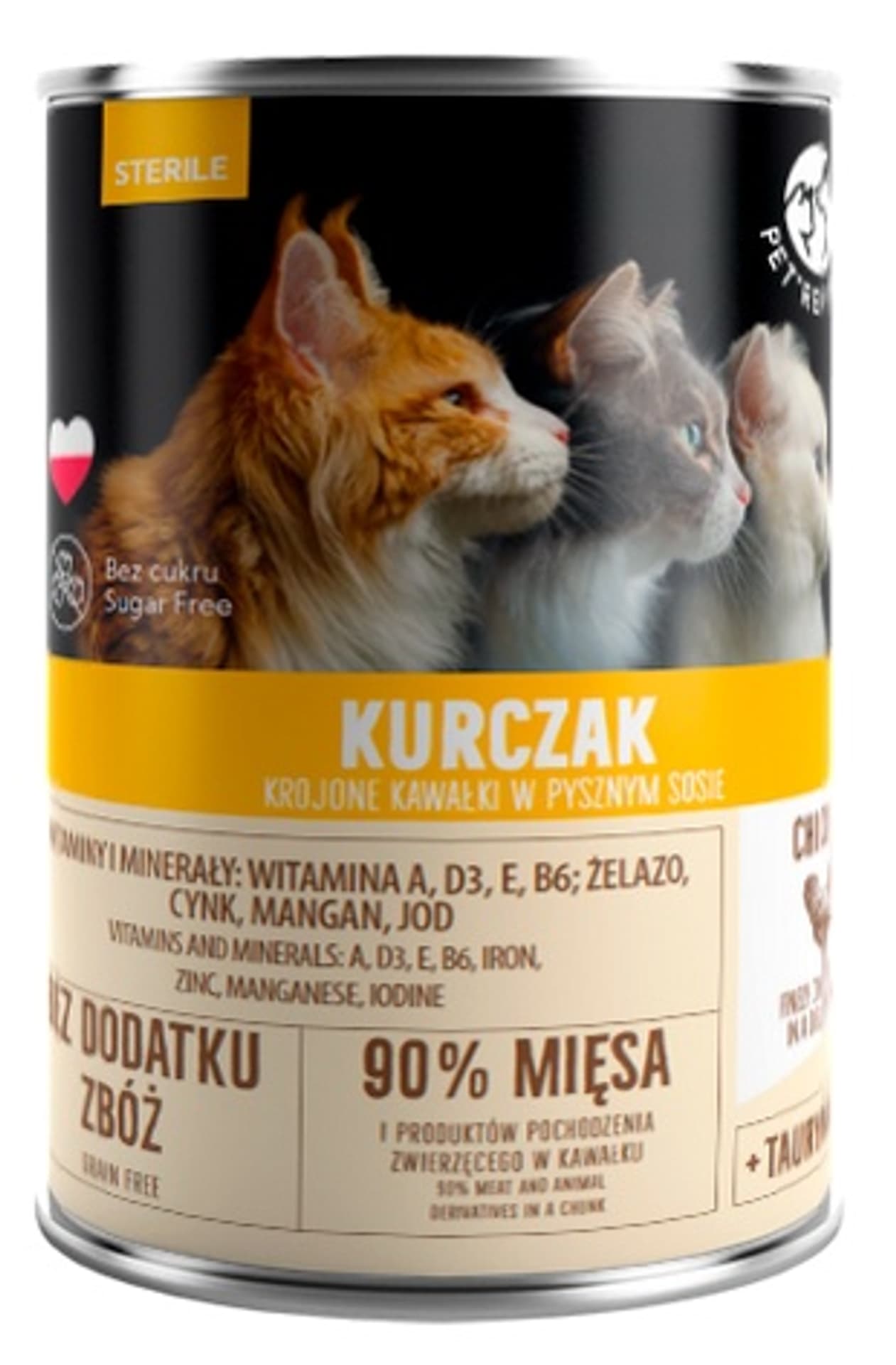 

PETREPUBLIC Kawałki z kurczakiem w sosie puszka dla kota sterylizowanego 400g