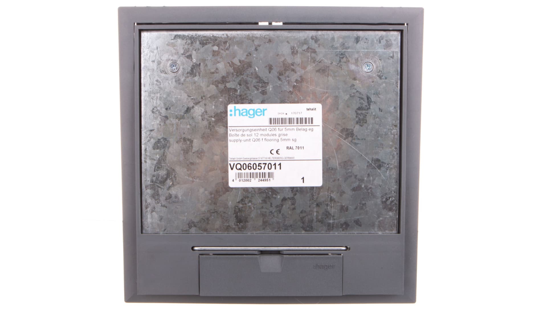 

tehalit.VE-EE Pokrywa uchylna VQ06 200x200 wykładzina 5mm stal szary PA VQ06057011