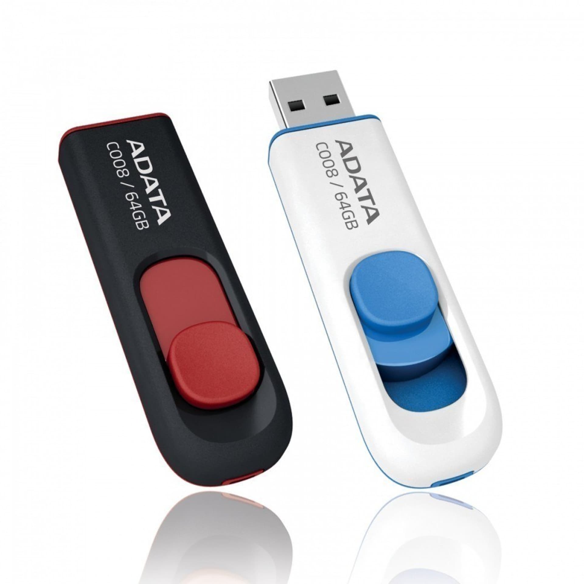 

ADATA C008 64 GB, USB 2.0, biały/niebieski