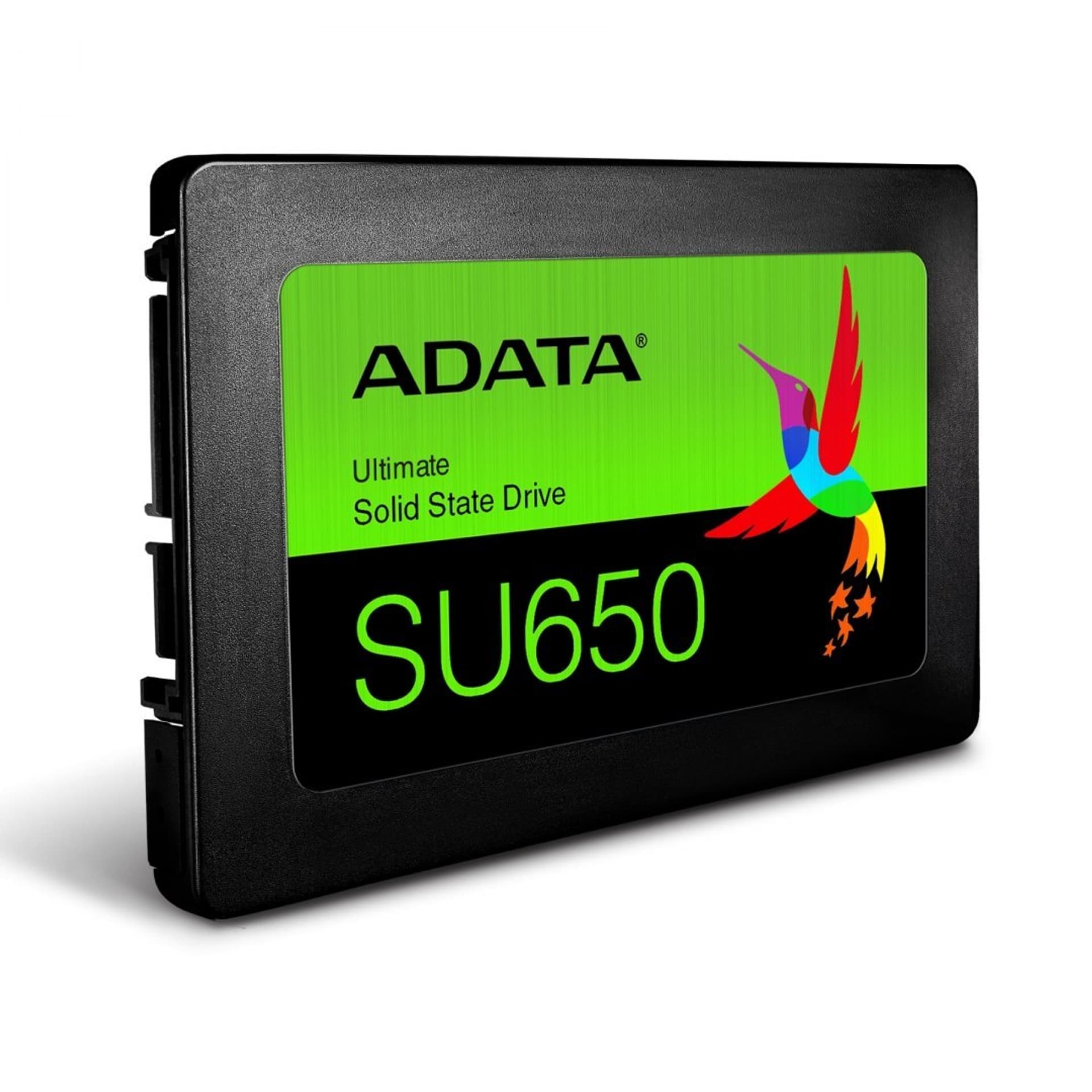 

ADATA Ultimate SU650 3D NAND SSD 480 GB, obudowa SSD 2,5", interfejs SSD SATA, prędkość zapisu 450 MB/s, prędkość odczytu 520 MB