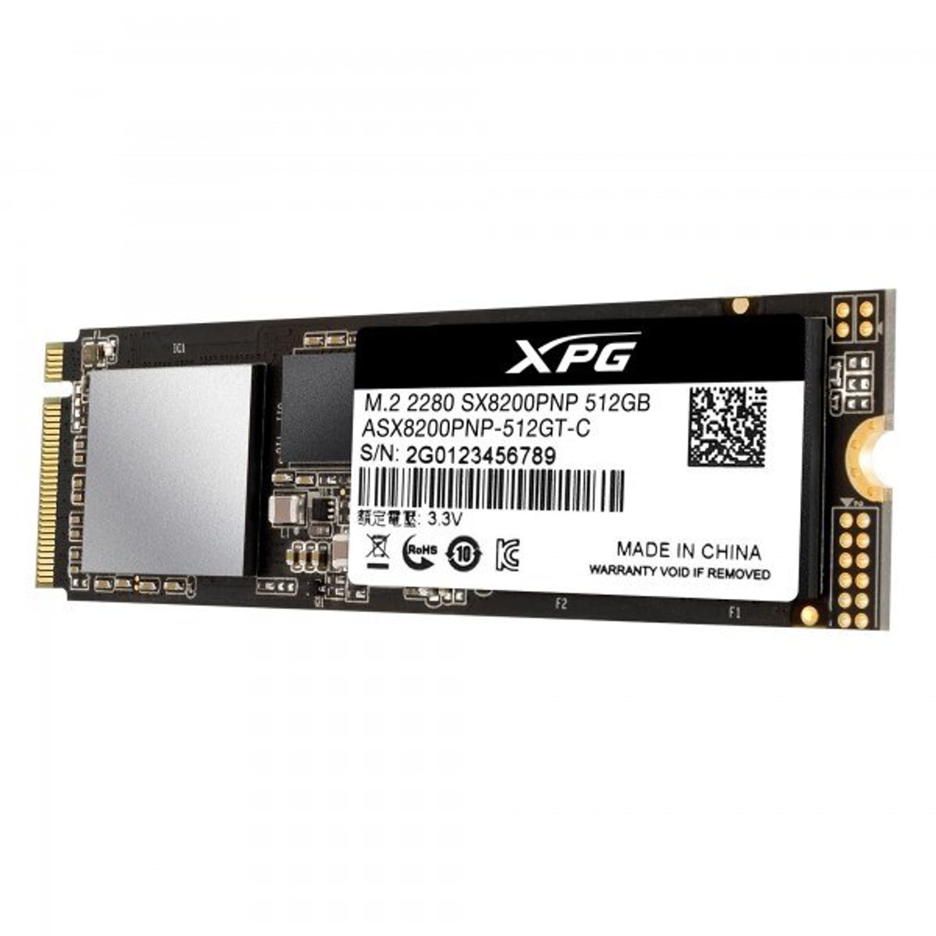 

ADATA XPG SX8200 Pro 512 GB, SSD interface M.2 NVME, Write speed 2300 MB/s, Read speed 3500 MB/s