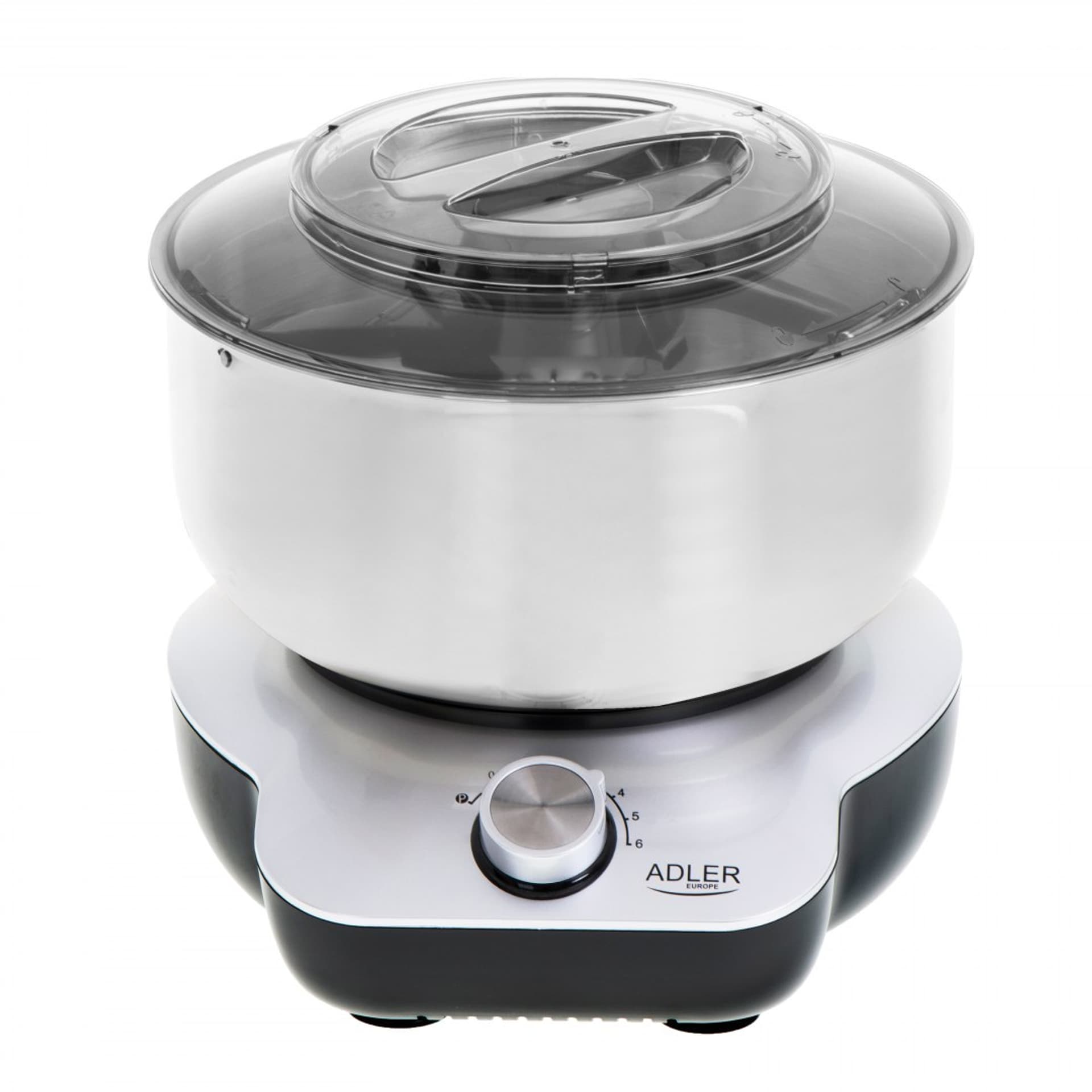 

Adler 360° rotating mixer with bowl AD 4222 Mixer with bowl, 650 W, Number of speeds 6, 360° rotational base, Silver