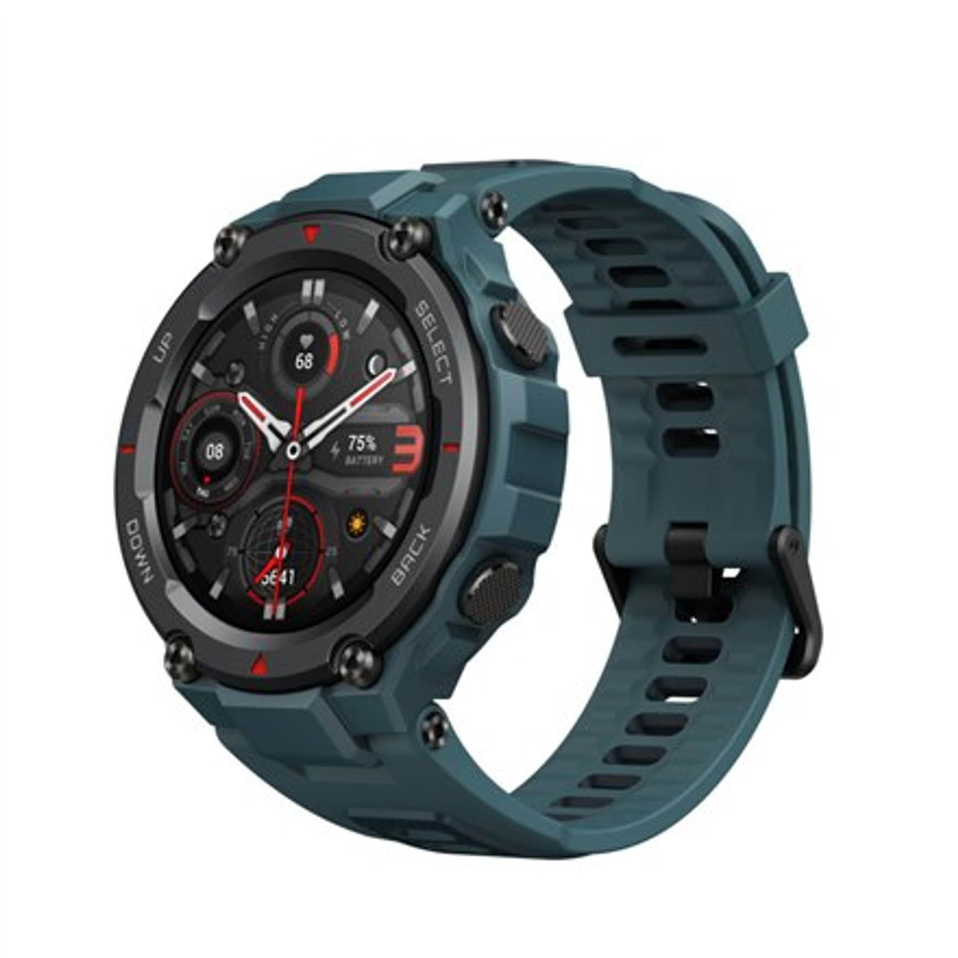 

Amazfit T-Rex Pro Smart watch, GPS (satellite), AMOLED Display, Touchscreen, Heart rate monitor, Activity monitoring 24/7, Water, Satellite)/amoled display/touchscreen/heart rate monitor/activity monitoring 24/7/wate
