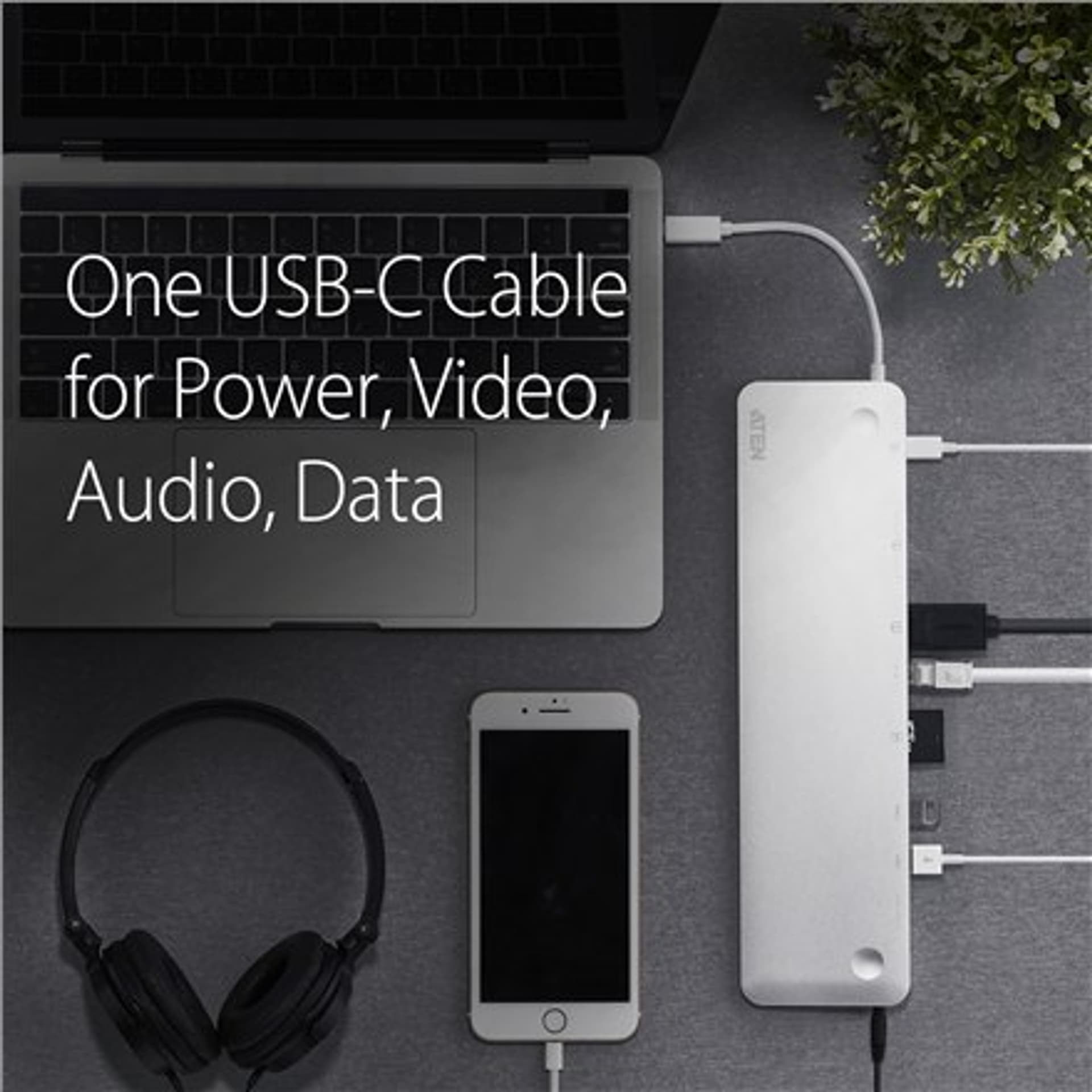 

Aten USB-C Multiport Dock with Power Pass-Through Aten