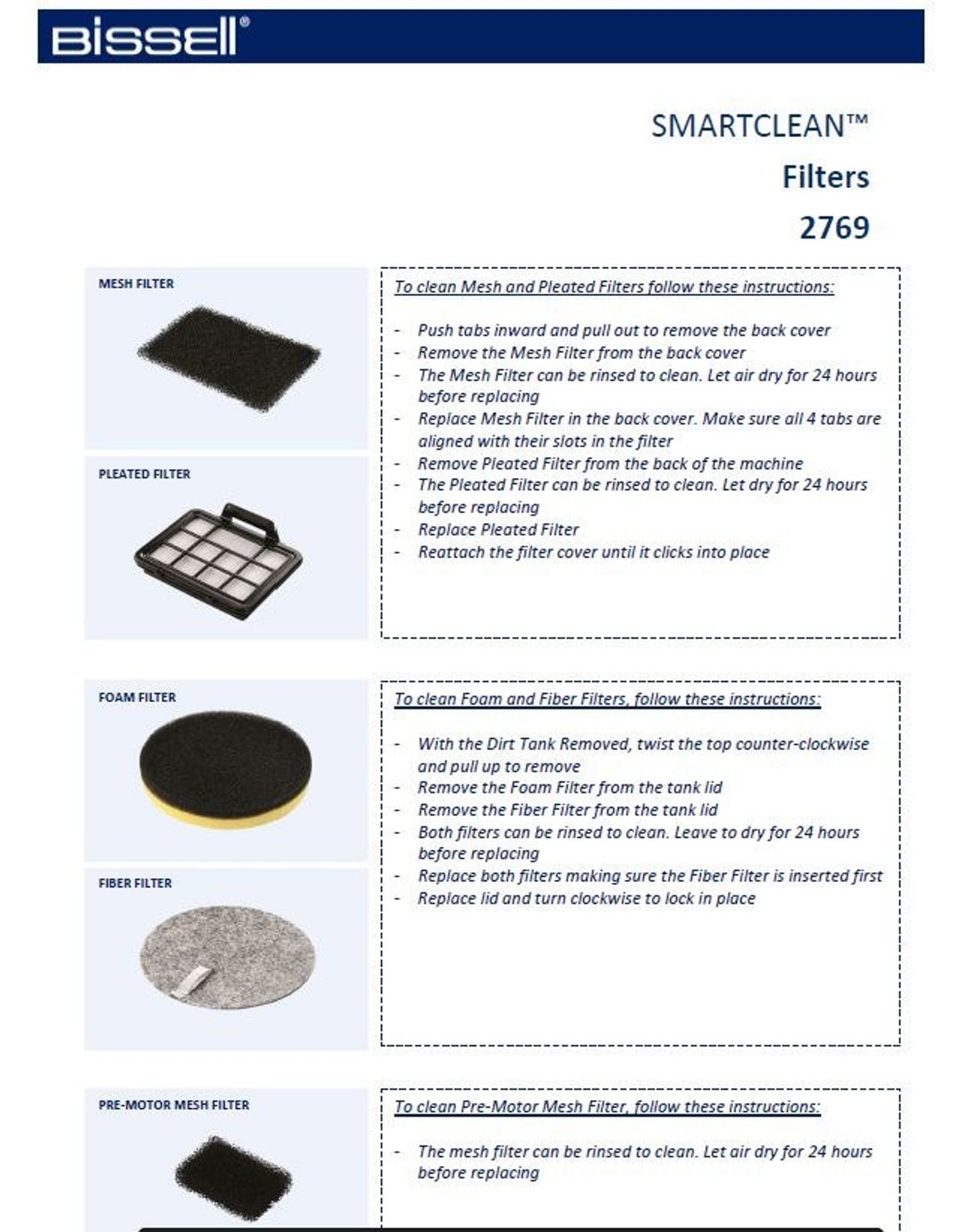 

Bissell SmartClean Filters 5 pc(s)