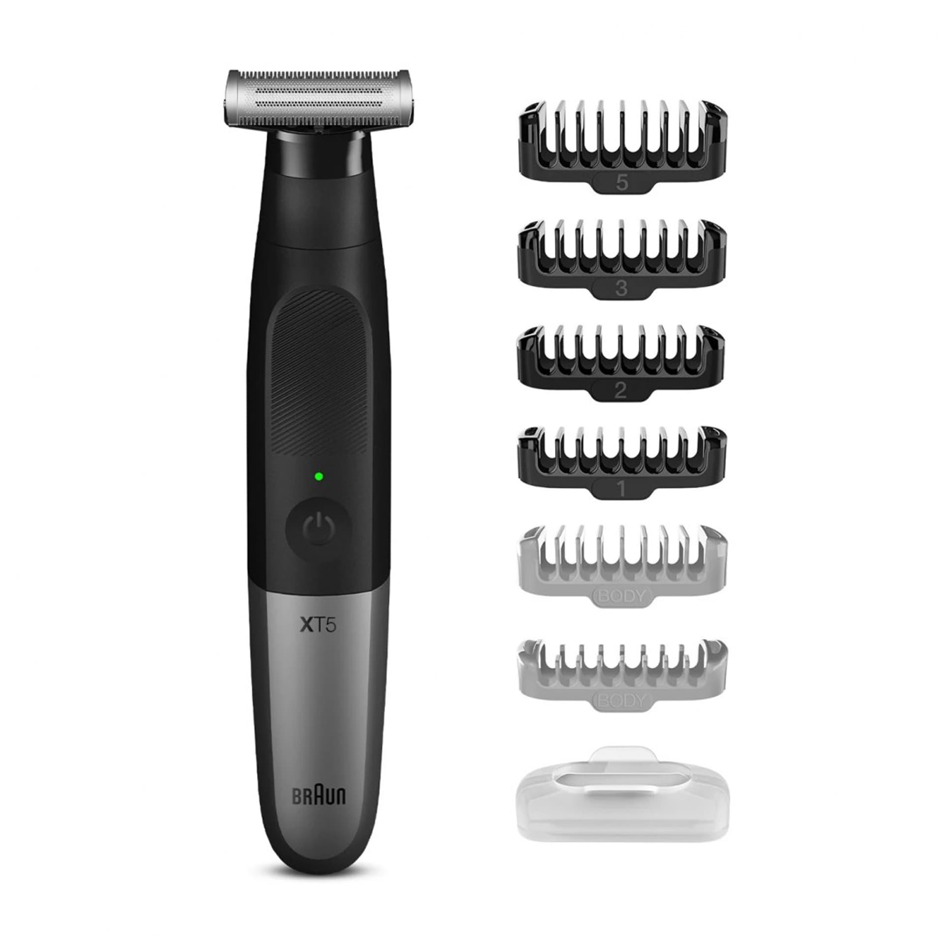

Braun Beard trimmer XT5200 Operating time (max) 50 min, Built-in rechargeable battery, Black/Silver, Cordless or corded, Max) 50 min/built-in rechargeable battery/black/silver/cordless or corde