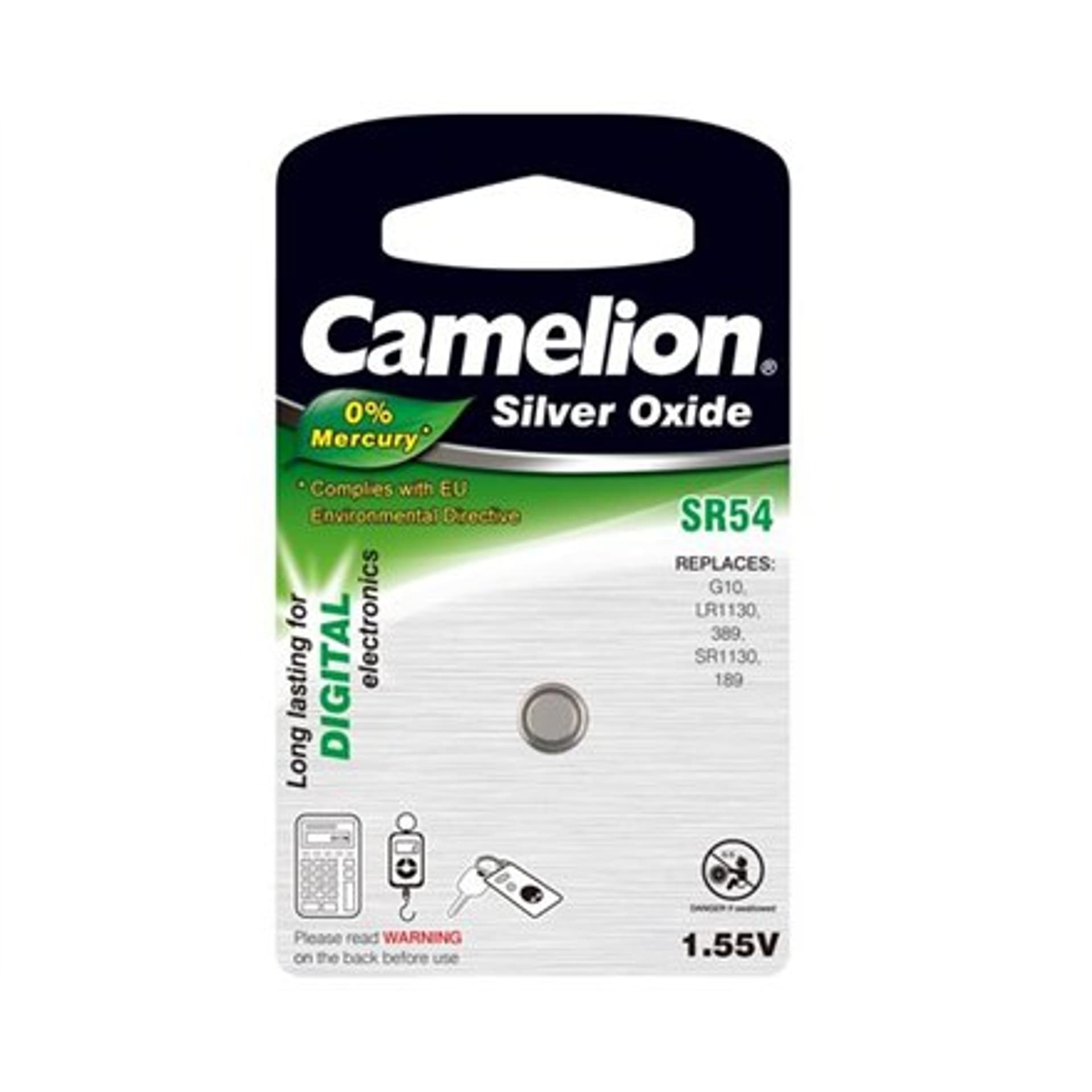 

Camelion SR54/G10/389, ogniwa Silver Oxide, 1 szt.