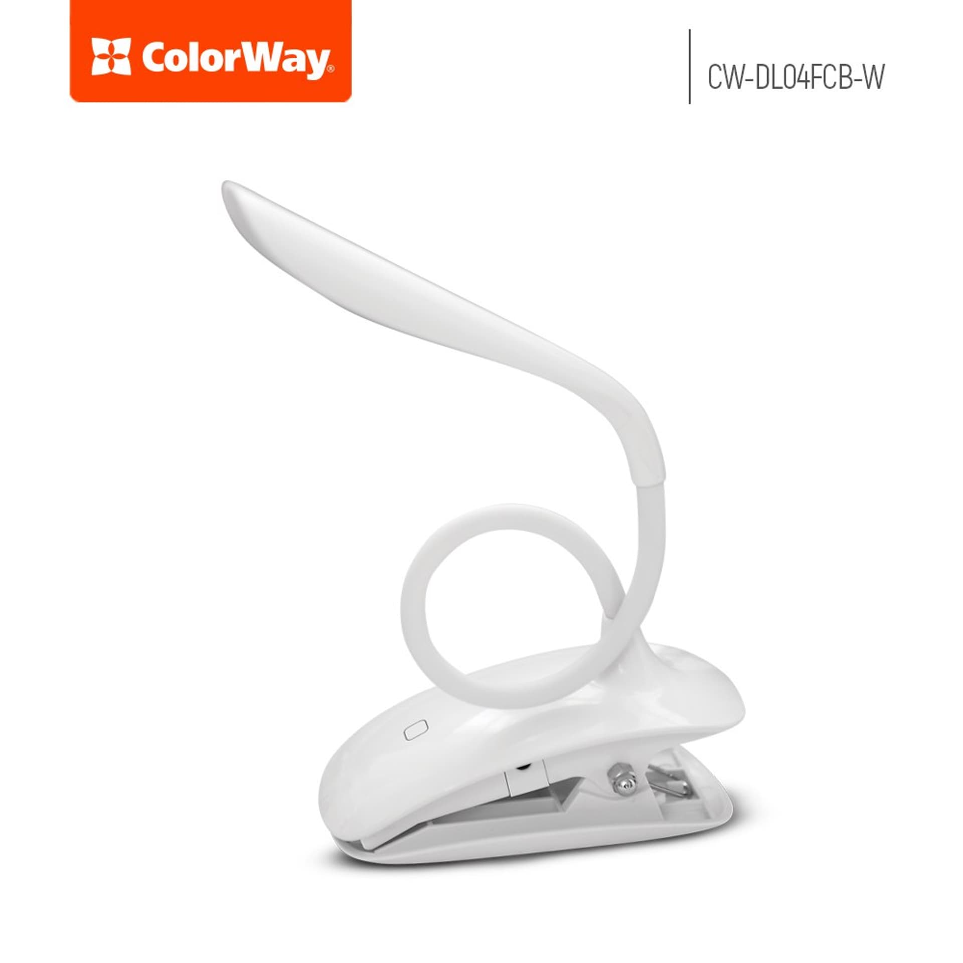 

Lampa stołowa LED ColorWay Flexible & Clip z wbudowanym akumulatorem Biały, lampa stołowa, 3 h, 5 V, 0,5 Ah