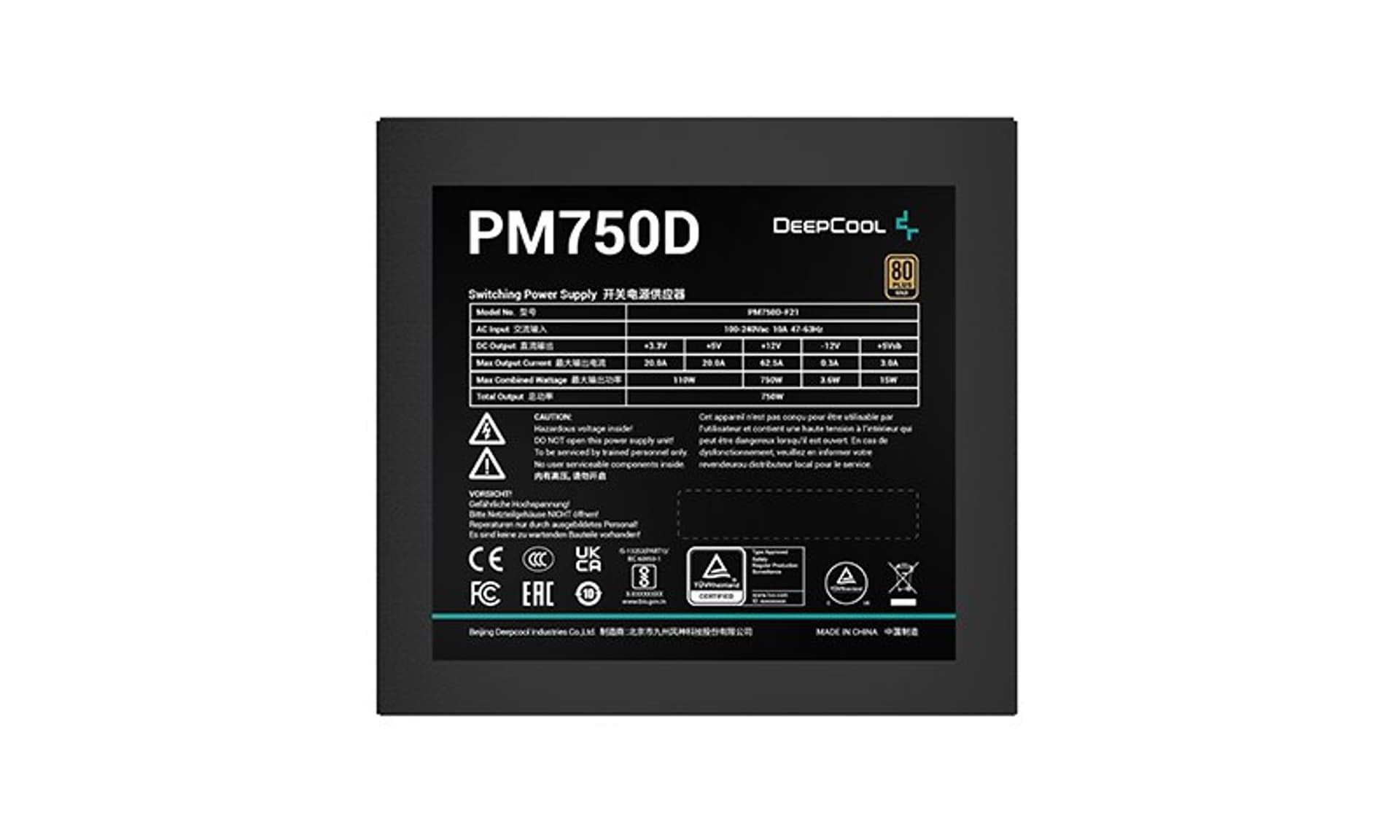 

Deepcool PSU PM750D 80 PLUS GOLD 750 W
