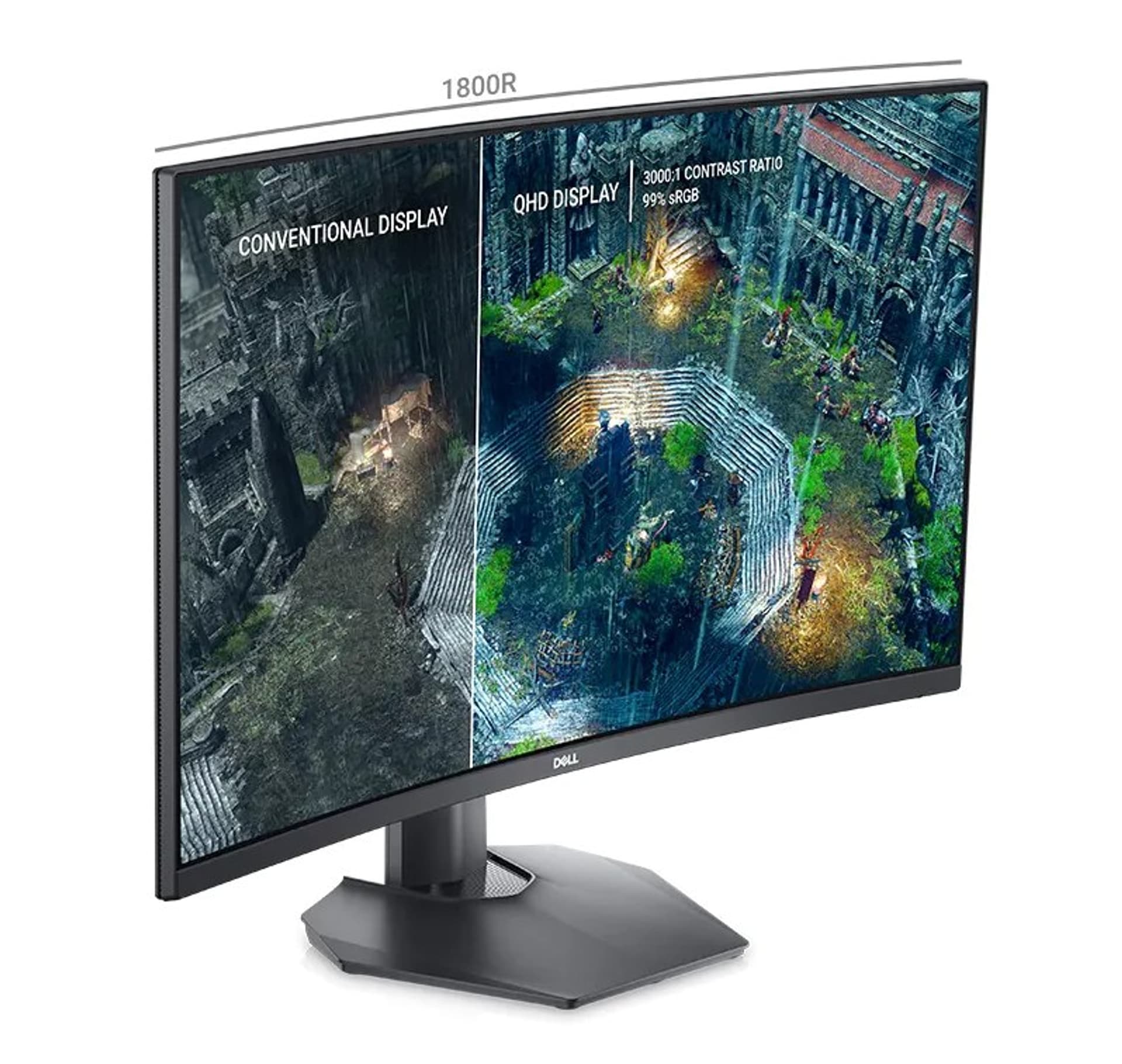 

Dell LCD Curved Gaming Monitor S3222DGM 31.5 ", VA, QHD, 2560 x 1440, 16:9, 1 ms, 350 cd/m, Black, HDMI ports quantity 2, 165 H