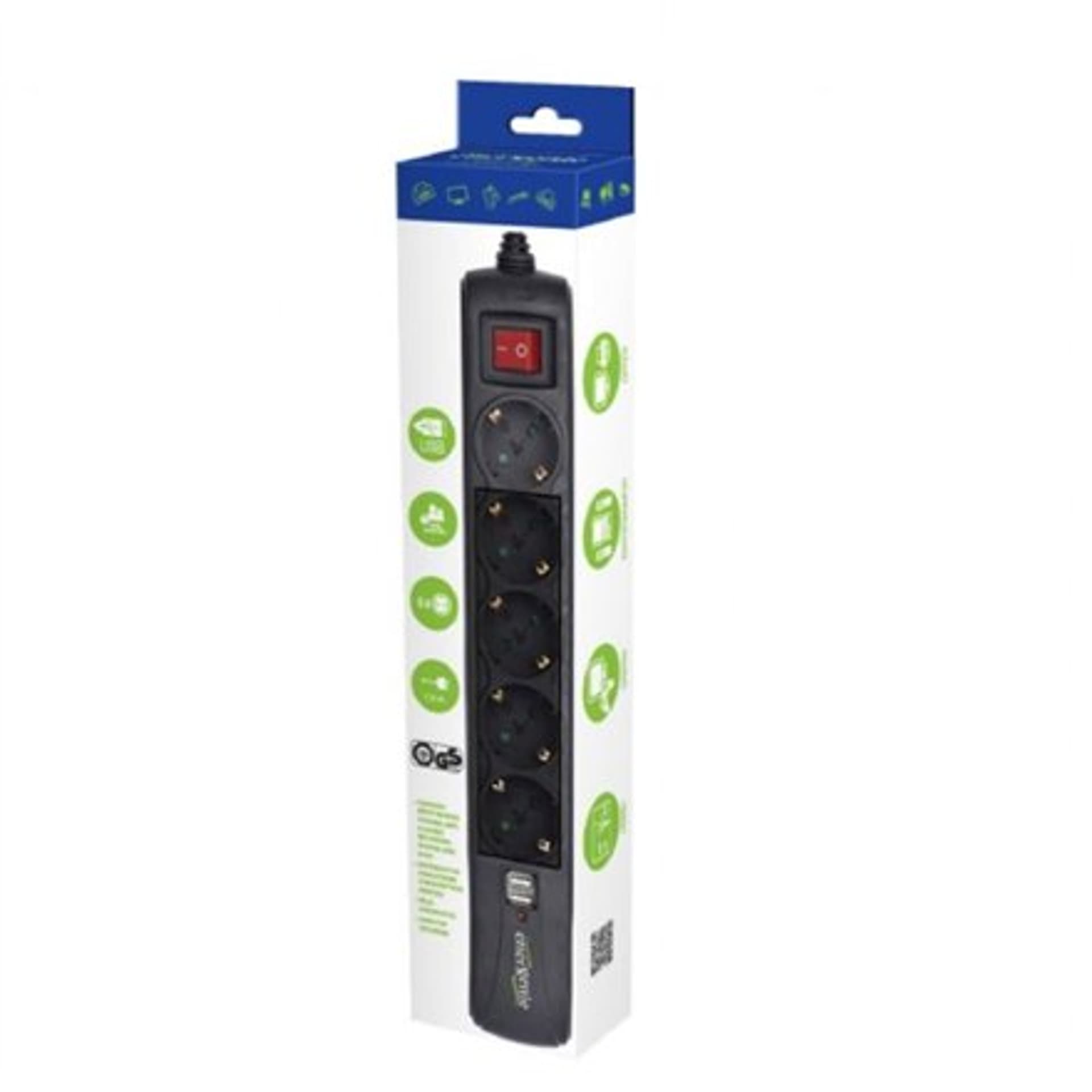 

EnerGenie SPG5-U2-5 Listwa zasilająca z ładowarką USB, 5 gniazd, USB 2A, 1,5 m