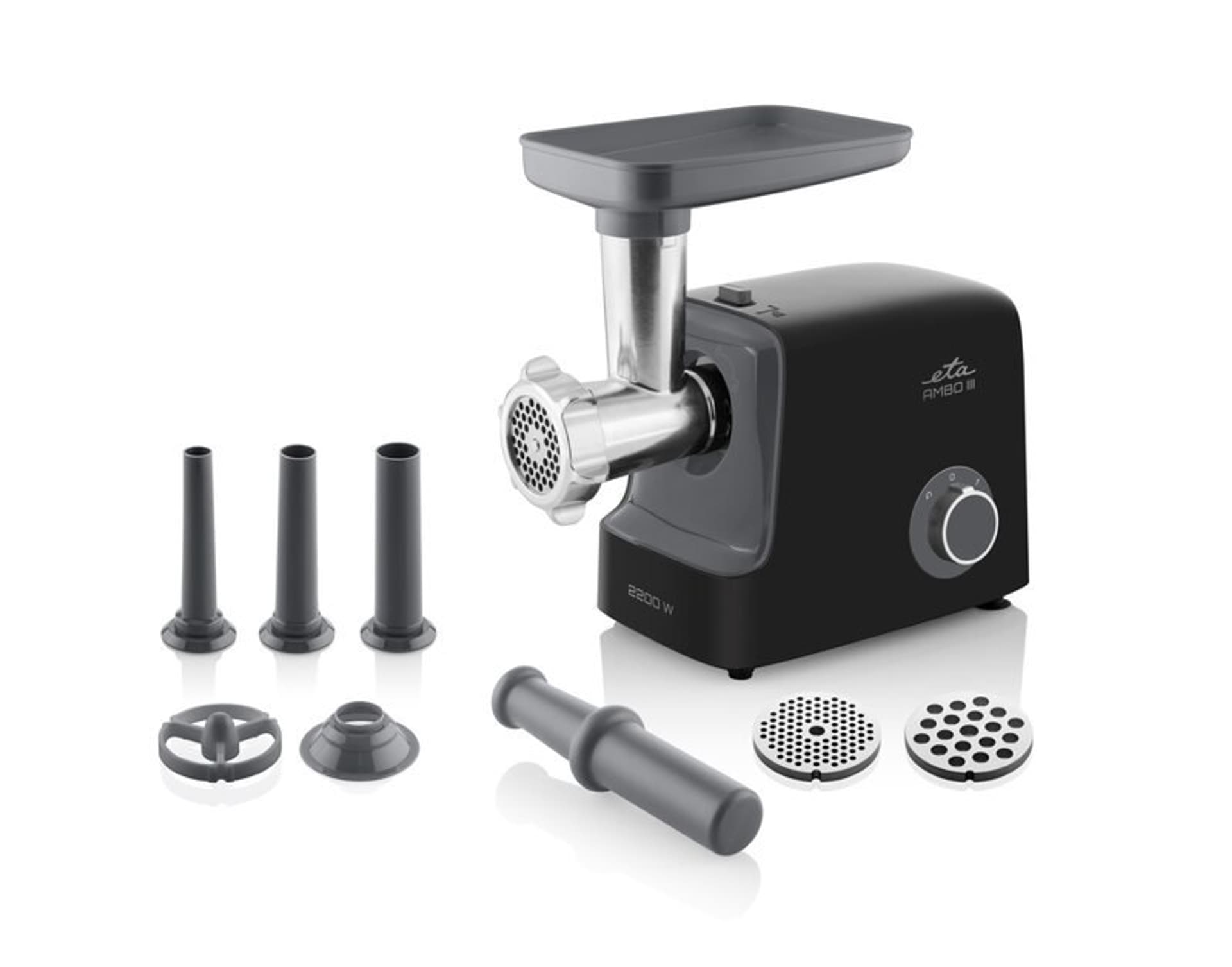 

ETA Meat mincer ETA507590001 Black, 2200 W, Number of speeds 2, Throughput (kg/min) 2.5