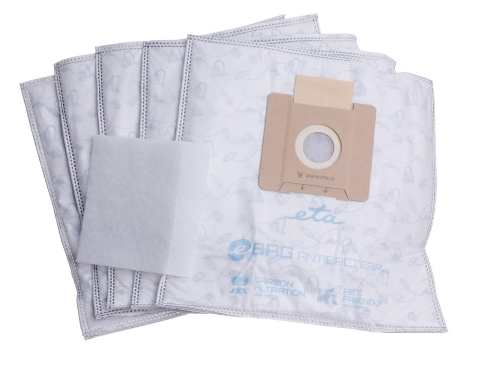 

ETA Vacuum cleaner bags Antibacterial ETA960068020 Suitable for all ETA, Gallet bagged vacuum cleaners and others (the list atta