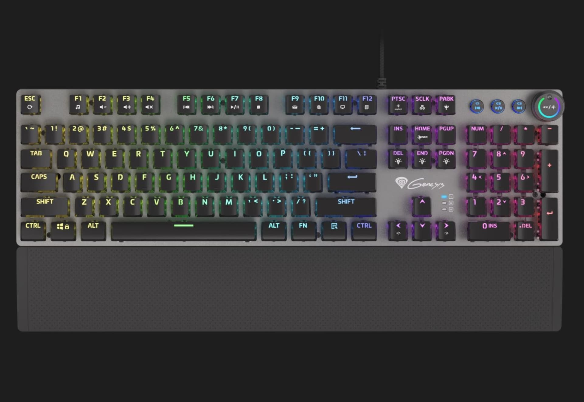 

Genesis THOR 380 RGB Gaming keyboard, RGB LED light, US, Black/Slate, Wired