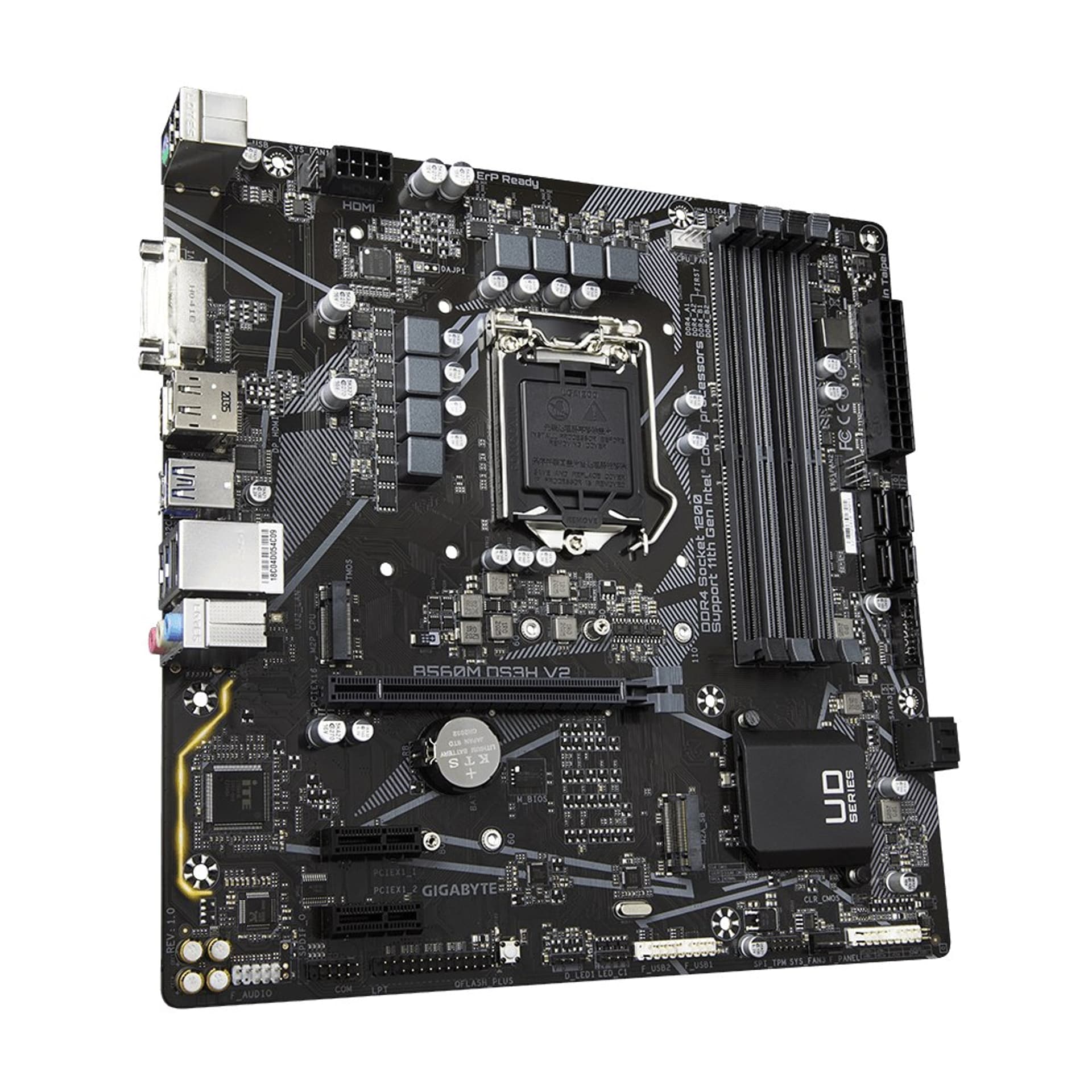 

Gigabyte B560M DS3H V2 1.0 M/B Processor family Intel, Processor socket LGA1200, DDR4 DIMM, Memory slots 4, Supported hard disk
