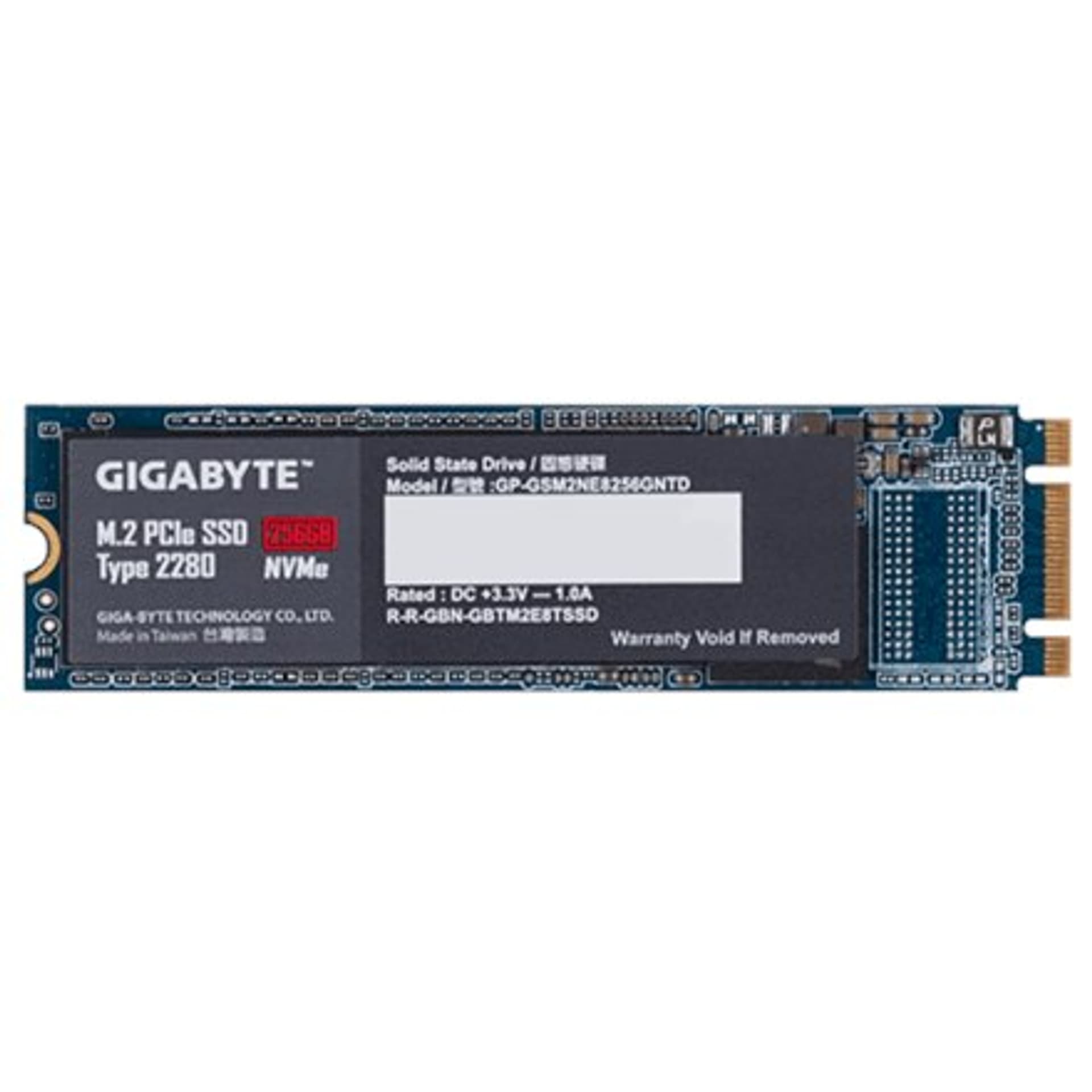 

Gigabyte GP-GSM2NE8256GNTD 256 GB, interfejs SSD M.2 NVME, prędkość zapisu 800 MB/s, prędkość odczytu 1200 MB/s