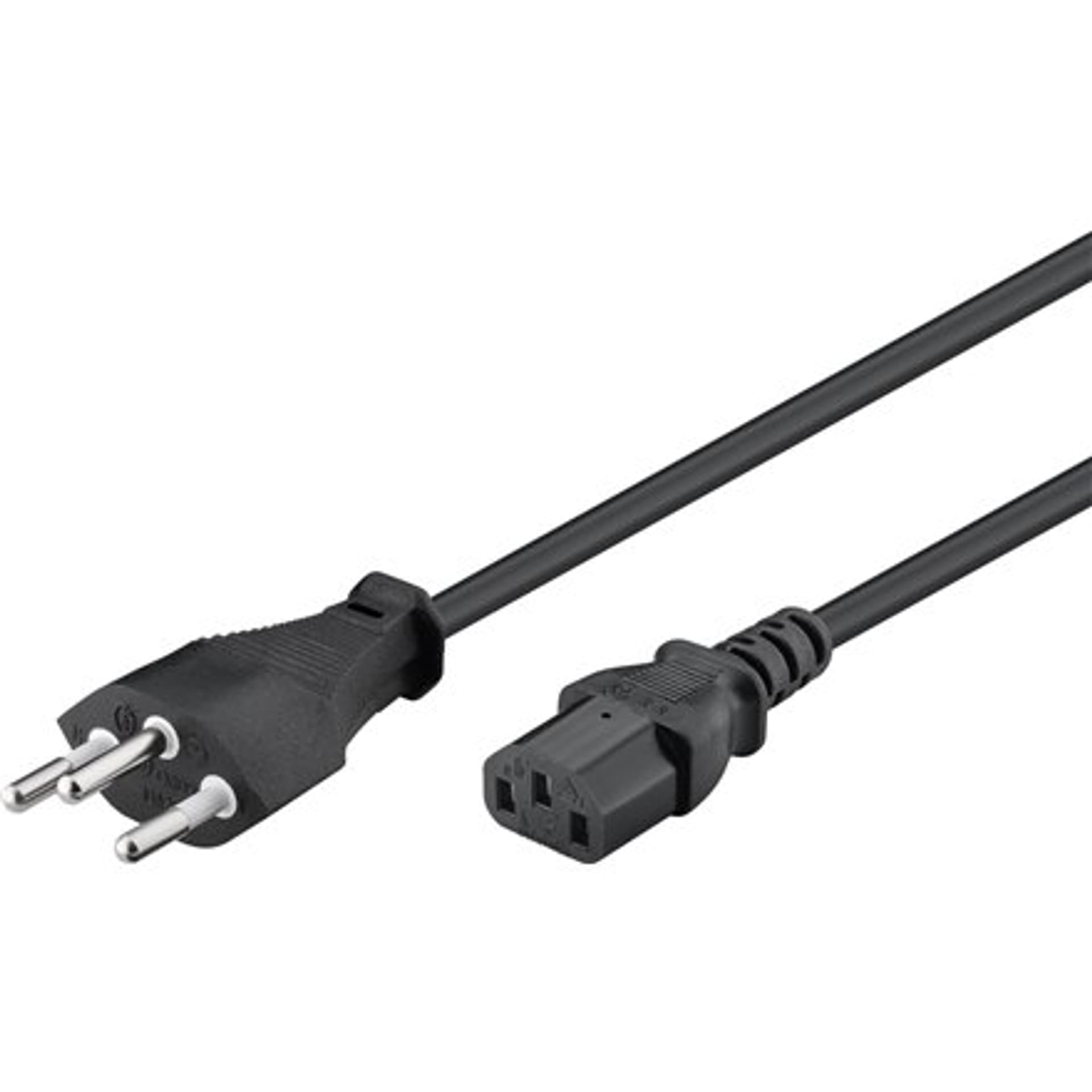 

Goobay Power supply cord, Switzerland 93617 2 m, Black, Device socket C13 (IEC connection), Swiss male (type J, SEV 1011)