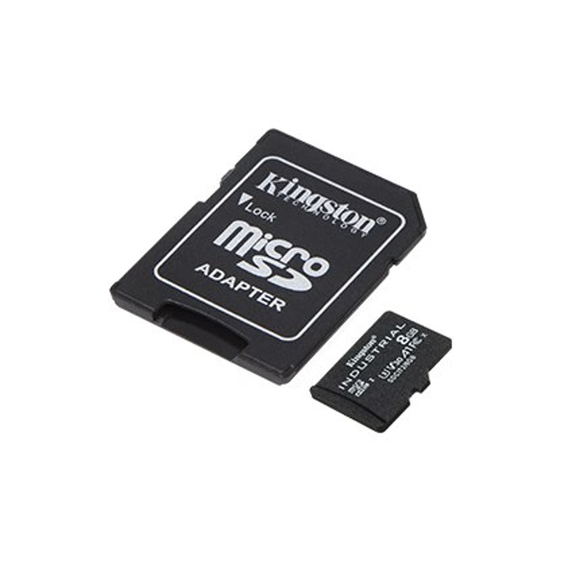 

Kingston UHS-I 8 GB, microSDHC/SDXC Industrial Card, Flash memory class Class 10, UHS-I, U3, V30, A1, SD Adapter