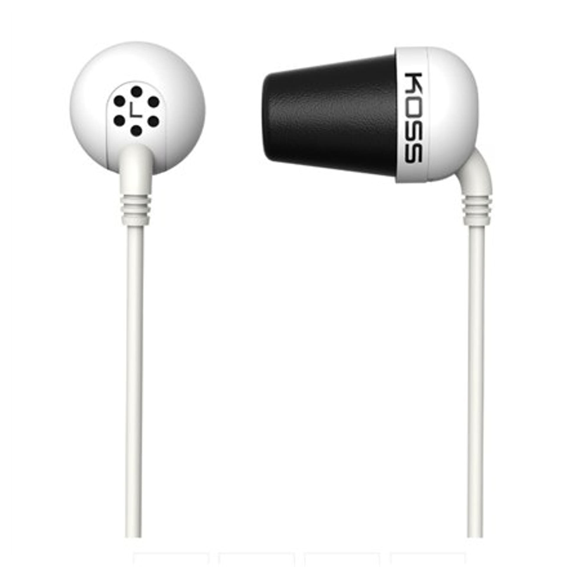 

Koss Plug In-ear, 3.5 mm, White, Noice canceling,