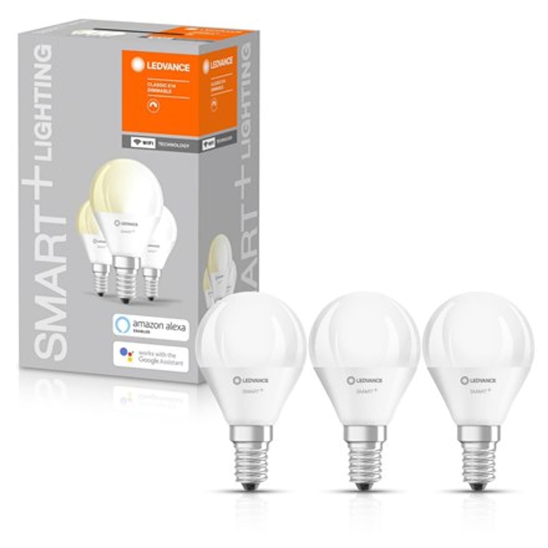 

Ledvance SMART+ WiFi Classic Mini Bulb Dimmable Warm White 40 5W 2700K E14, opakowanie 3szt.