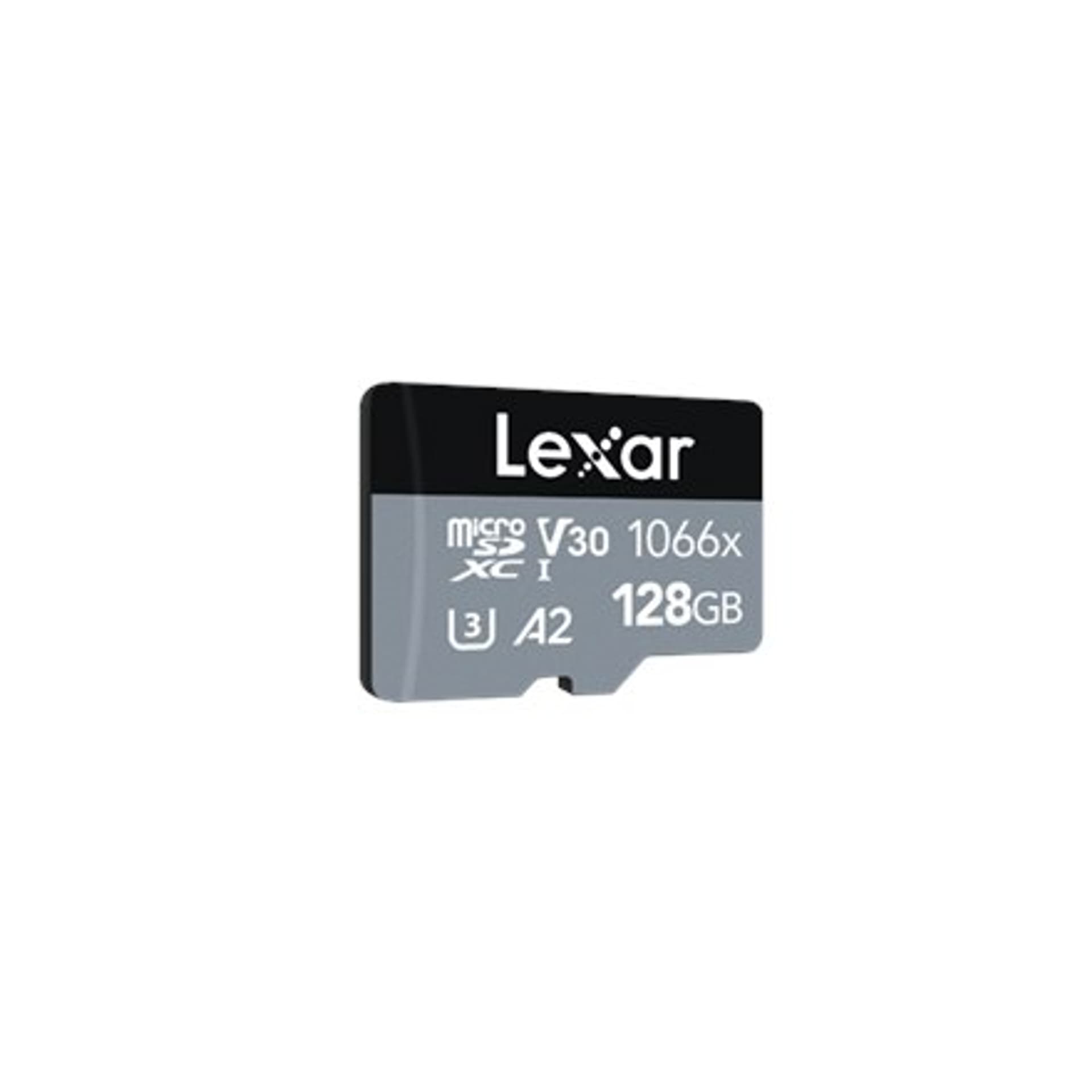 

Lexar Professional 1066x UHS-I MicroSDXC, 128 GB, pamięć flash klasy 10, czarny/szary, 120 MB/s, 160 MB/s