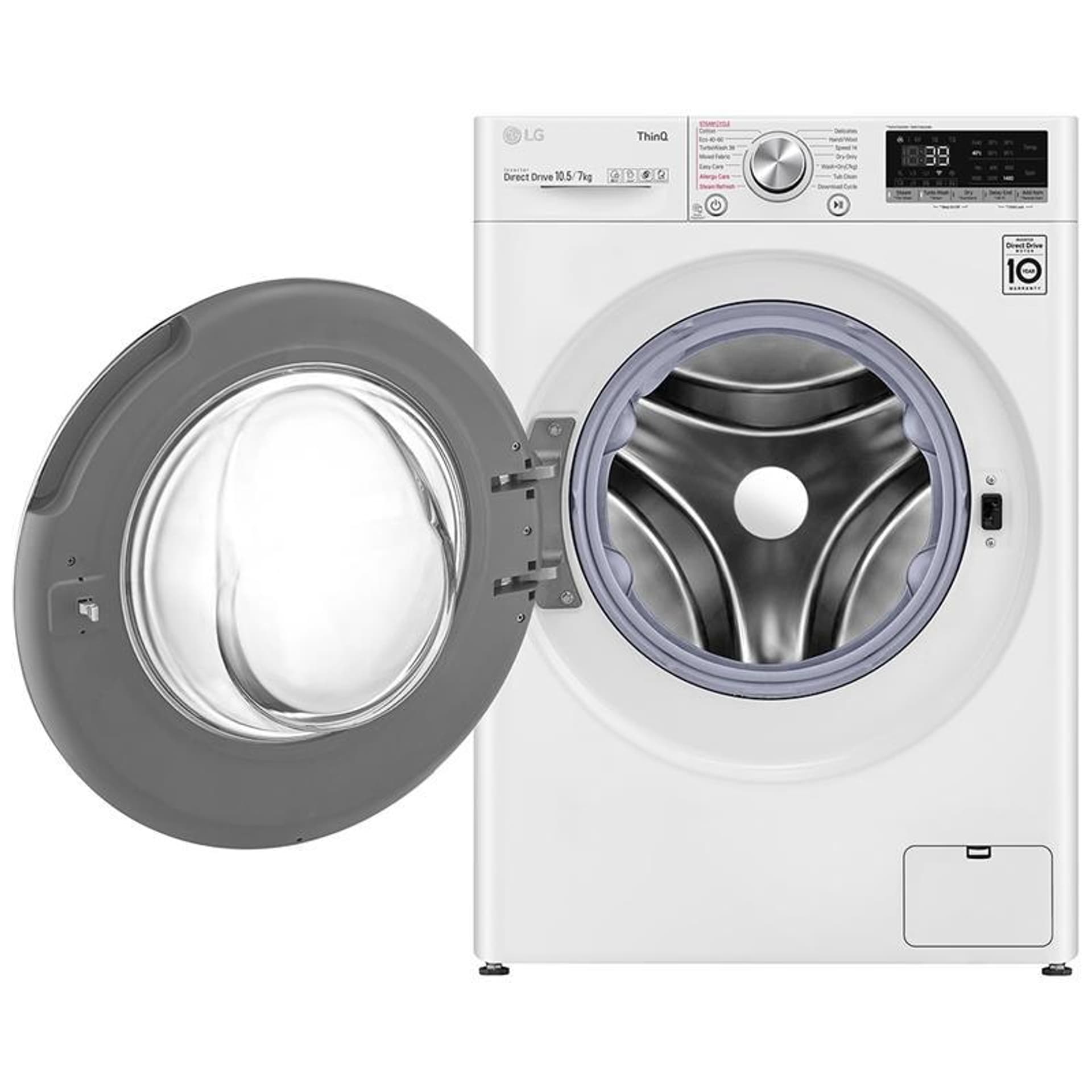 

LG Pralka z suszarką F4DV710S1E Klasa efektywności energetycznej A, Ładowanie od przodu, Pojemność prania 10,5 kg, 1400 RPM, Głę